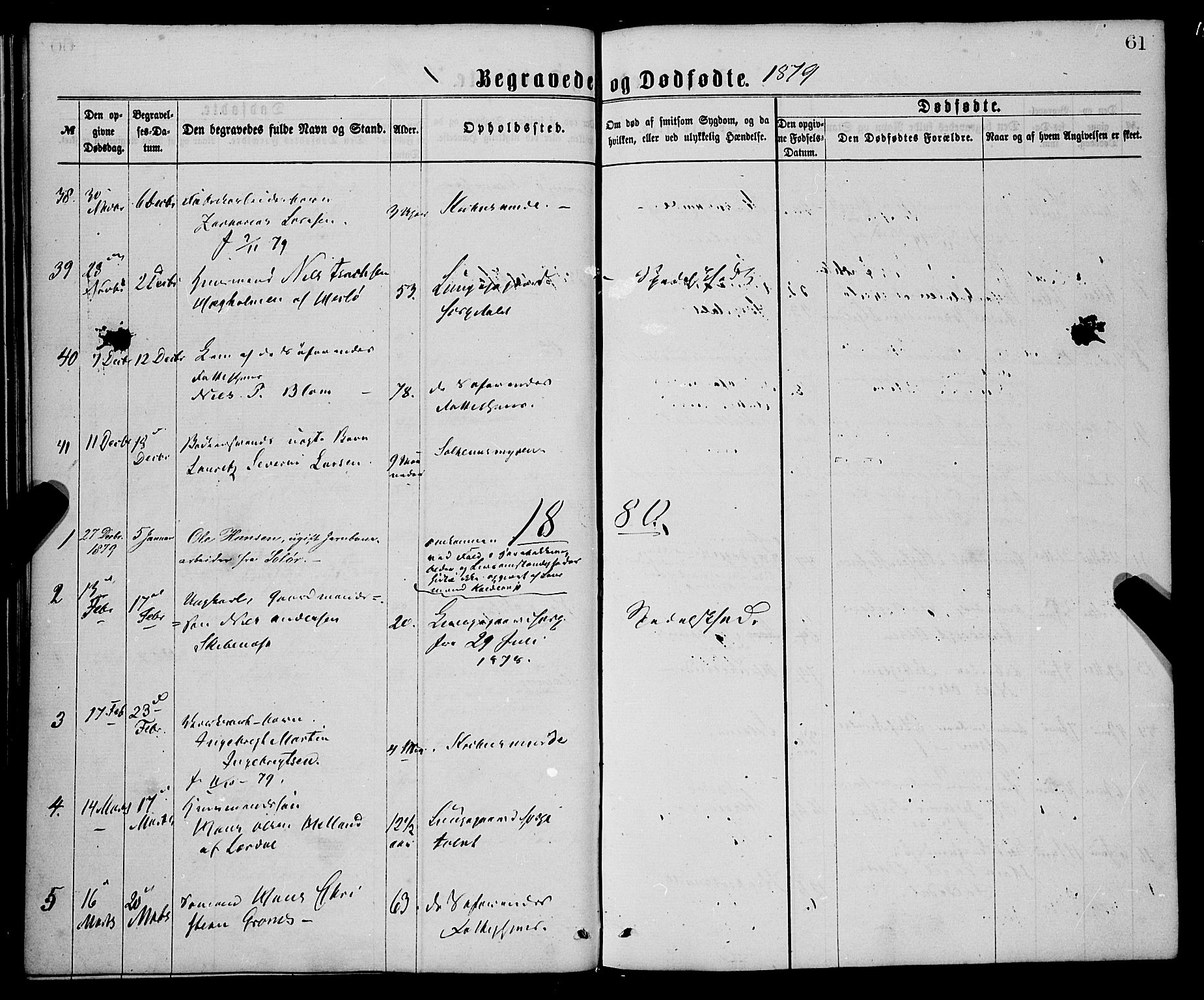 St. Jørgens hospital og Årstad sokneprestembete, AV/SAB-A-99934: Parish register (official) no. A 11, 1864-1886, p. 61