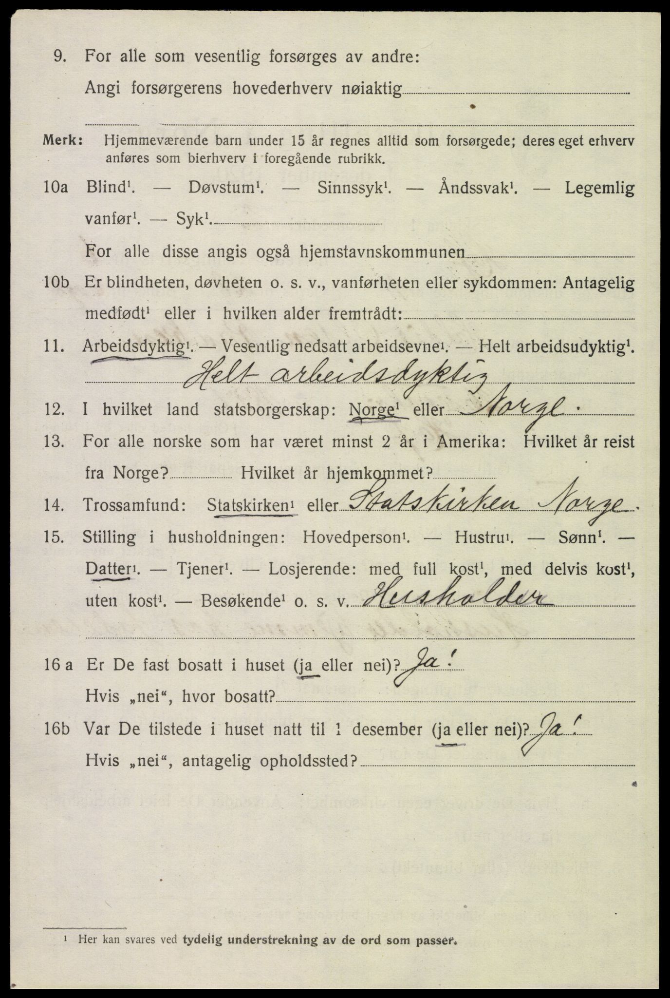 SAH, 1920 census for Hof, 1920, p. 7584