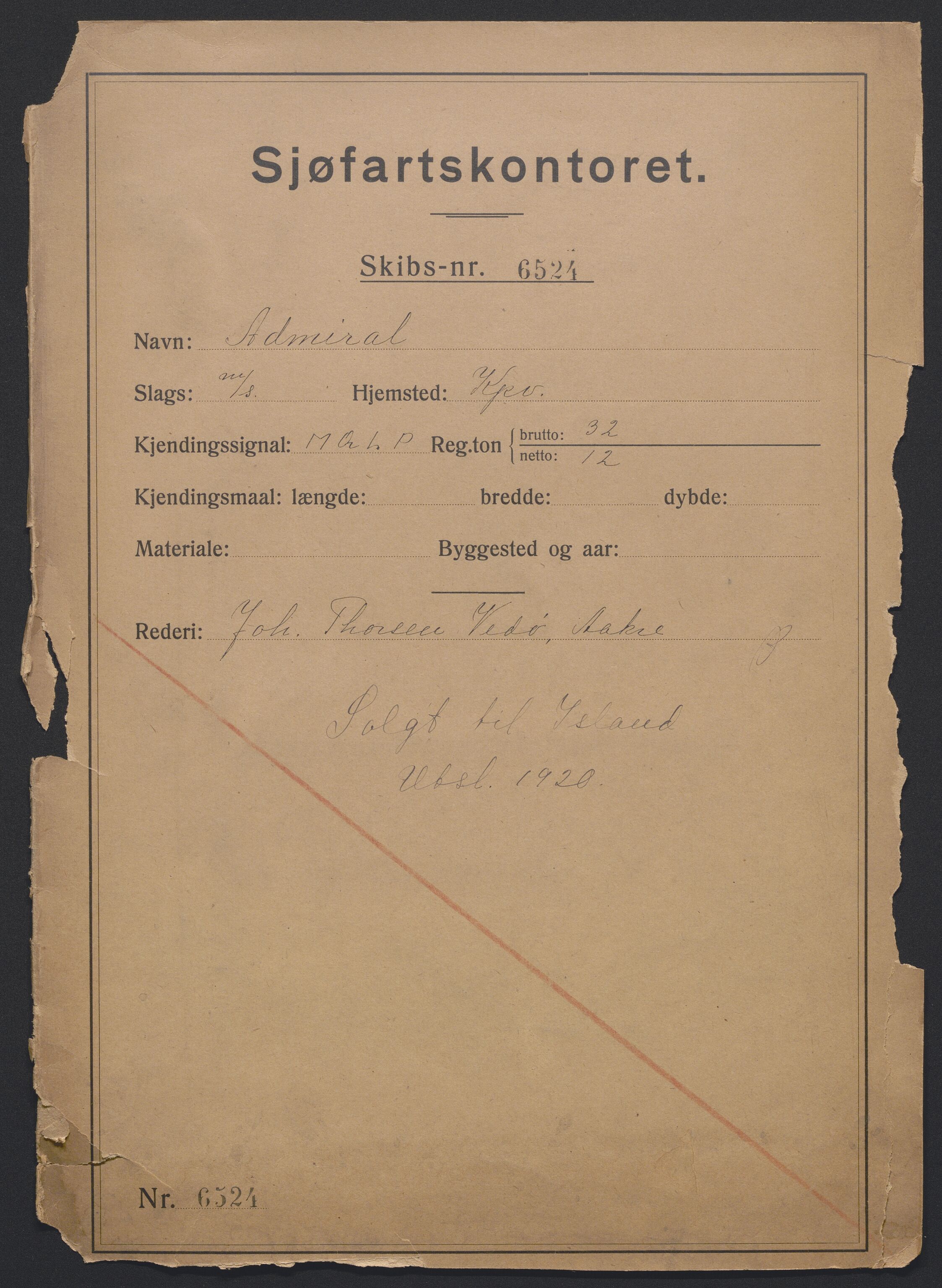 Sjøfartsdirektoratet med forløpere, skipsmapper slettede skip, AV/RA-S-4998/F/Fa/L0005: --, 1864-1933, p. 524