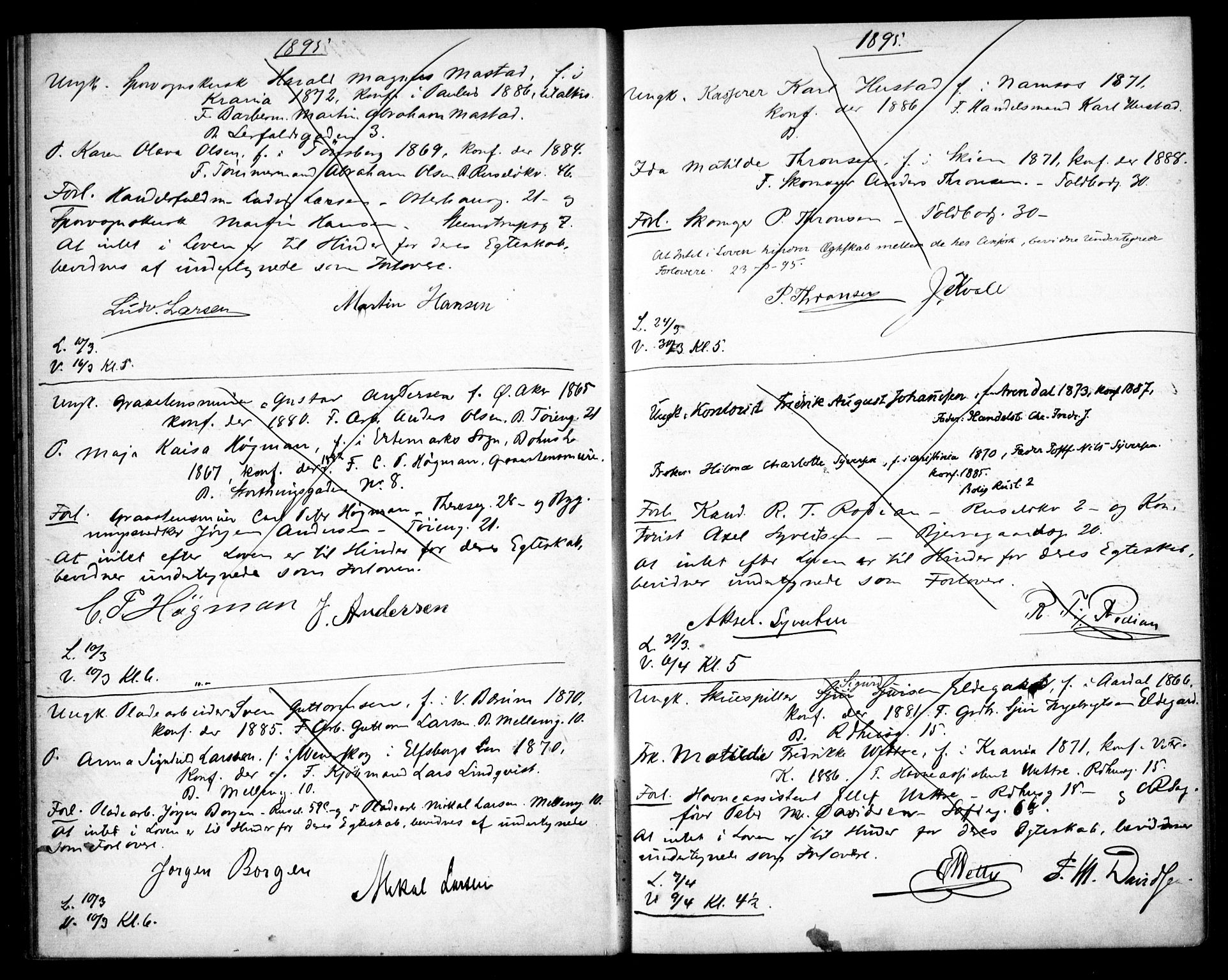 Johannes prestekontor Kirkebøker, AV/SAO-A-10852/H/Ha/L0003: Banns register no. 3, 1894-1900