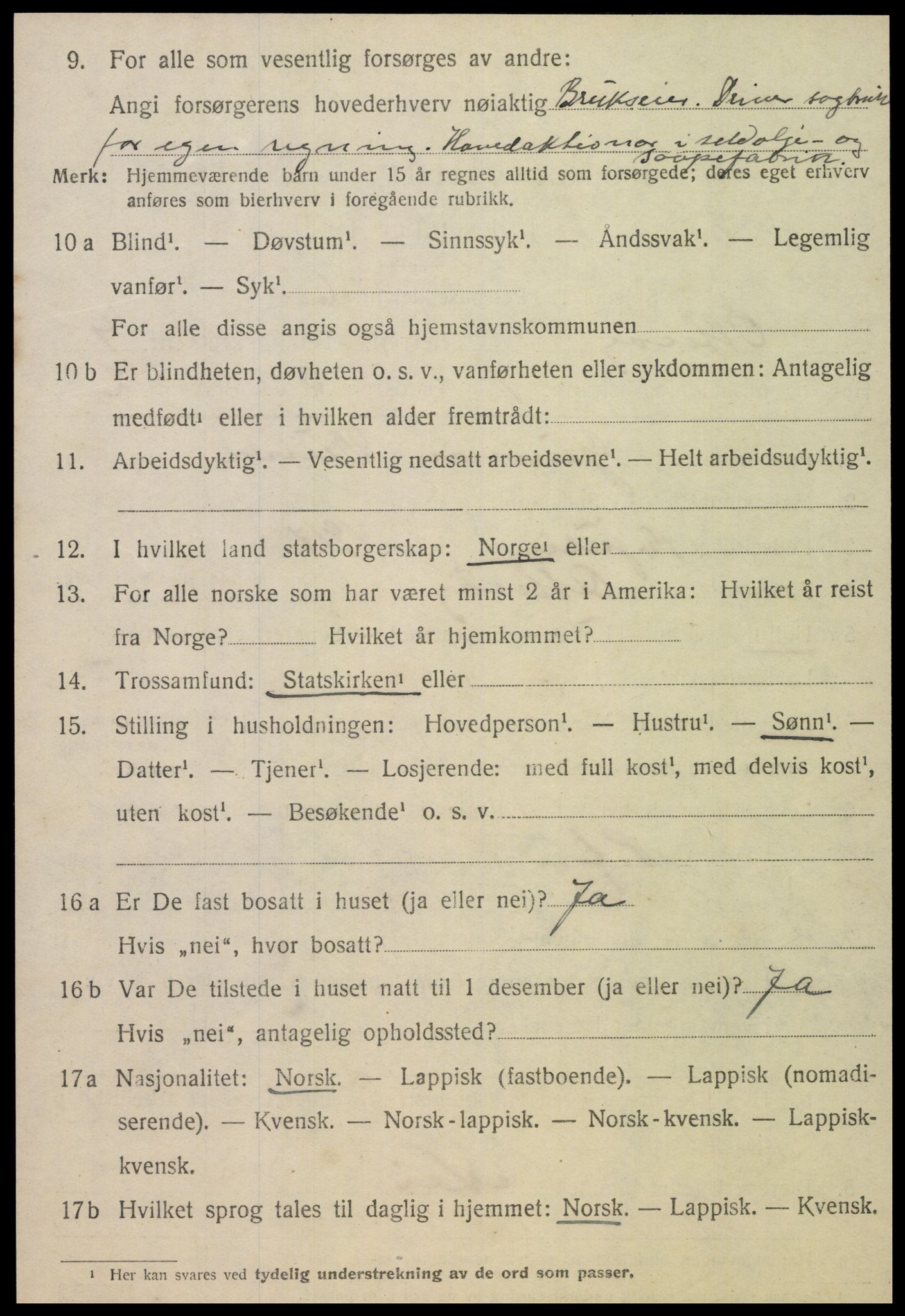 SAT, 1920 census for Otterøy, 1920, p. 3312