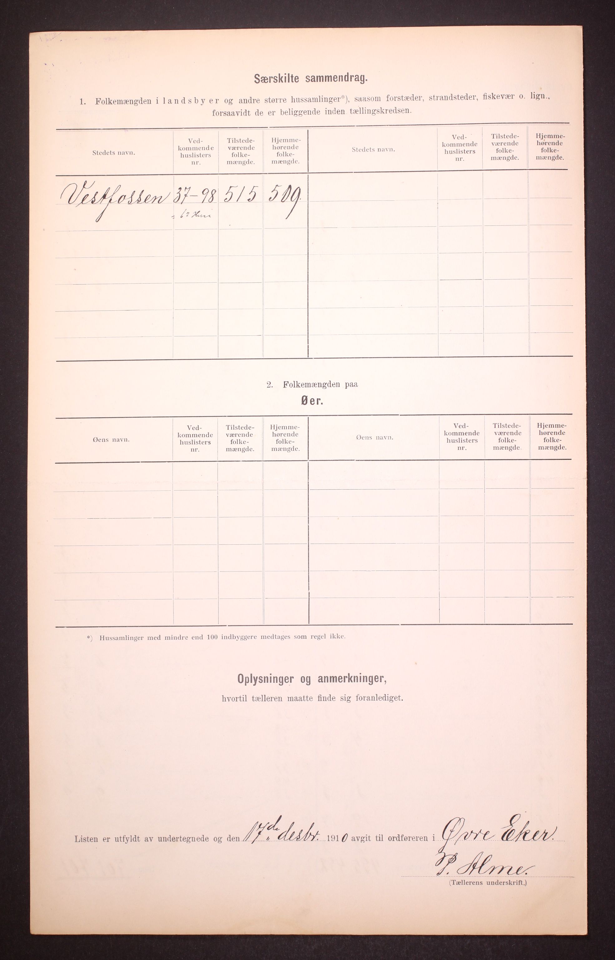 RA, 1910 census for Øvre Eiker, 1910, p. 12