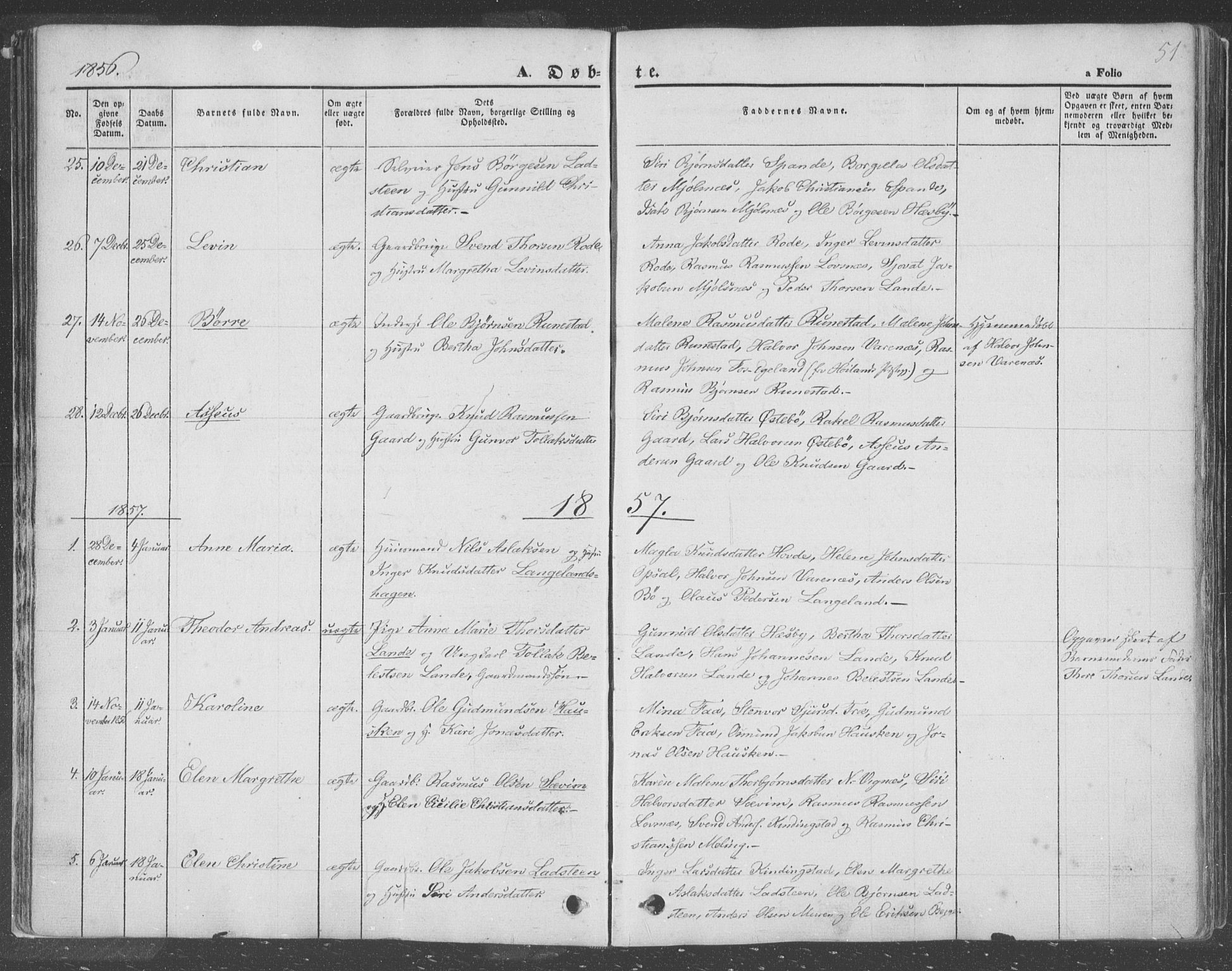 Finnøy sokneprestkontor, SAST/A-101825/H/Ha/Haa/L0007: Parish register (official) no. A 7, 1847-1862, p. 51