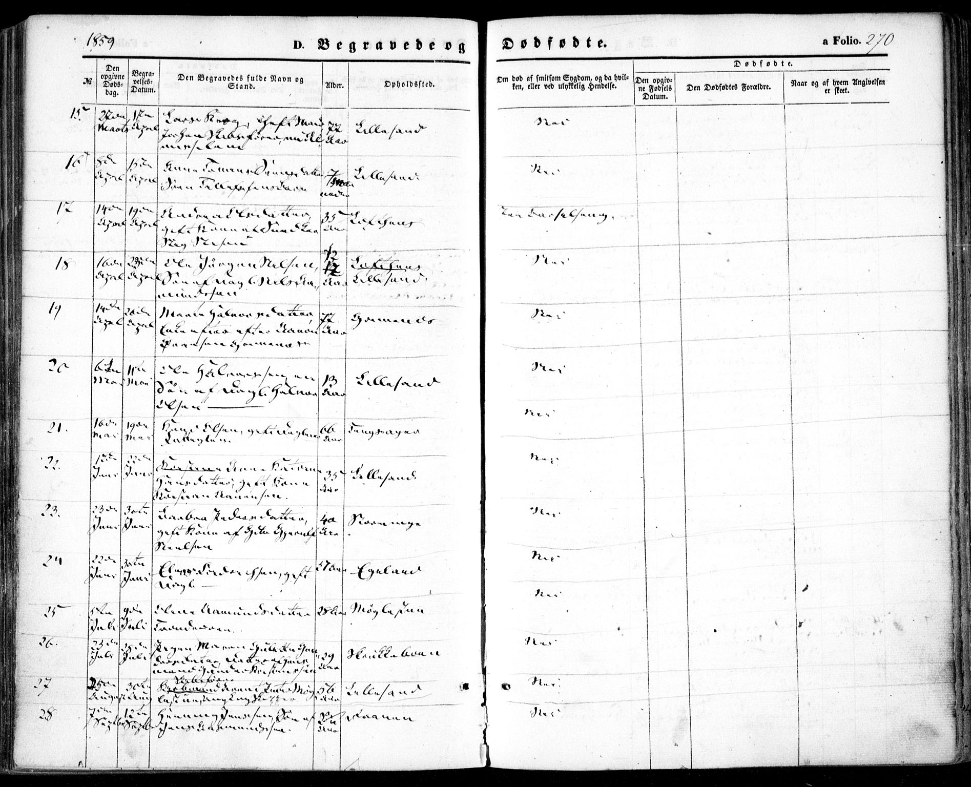 Vestre Moland sokneprestkontor, AV/SAK-1111-0046/F/Fa/Fab/L0007: Parish register (official) no. A 7, 1859-1872, p. 270
