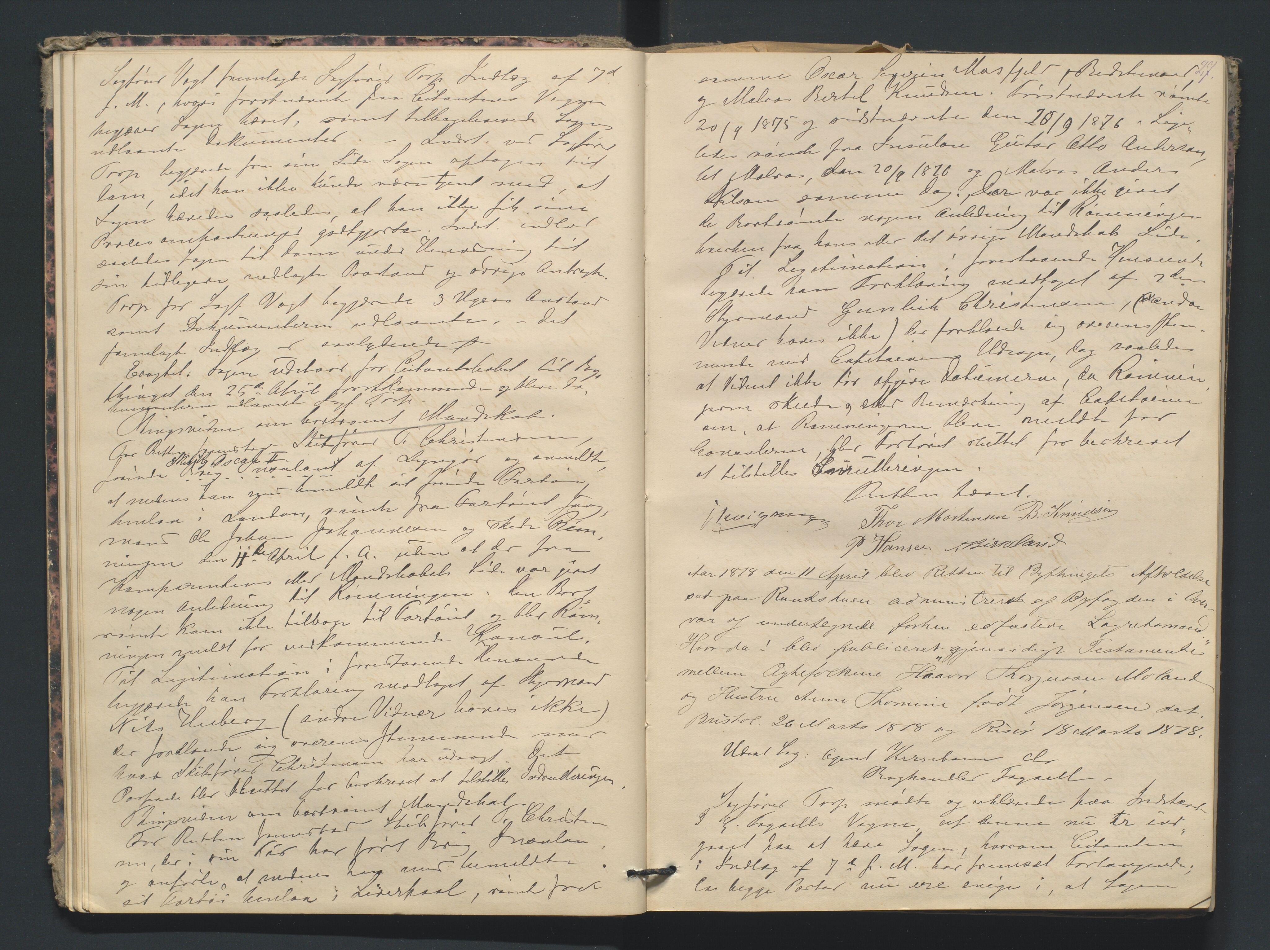 Risør byfogd, AV/SAK-1222-0005/F/Fa/L0004: Justisprotokoll nr. 4, 1877-1880, p. 26b-27a