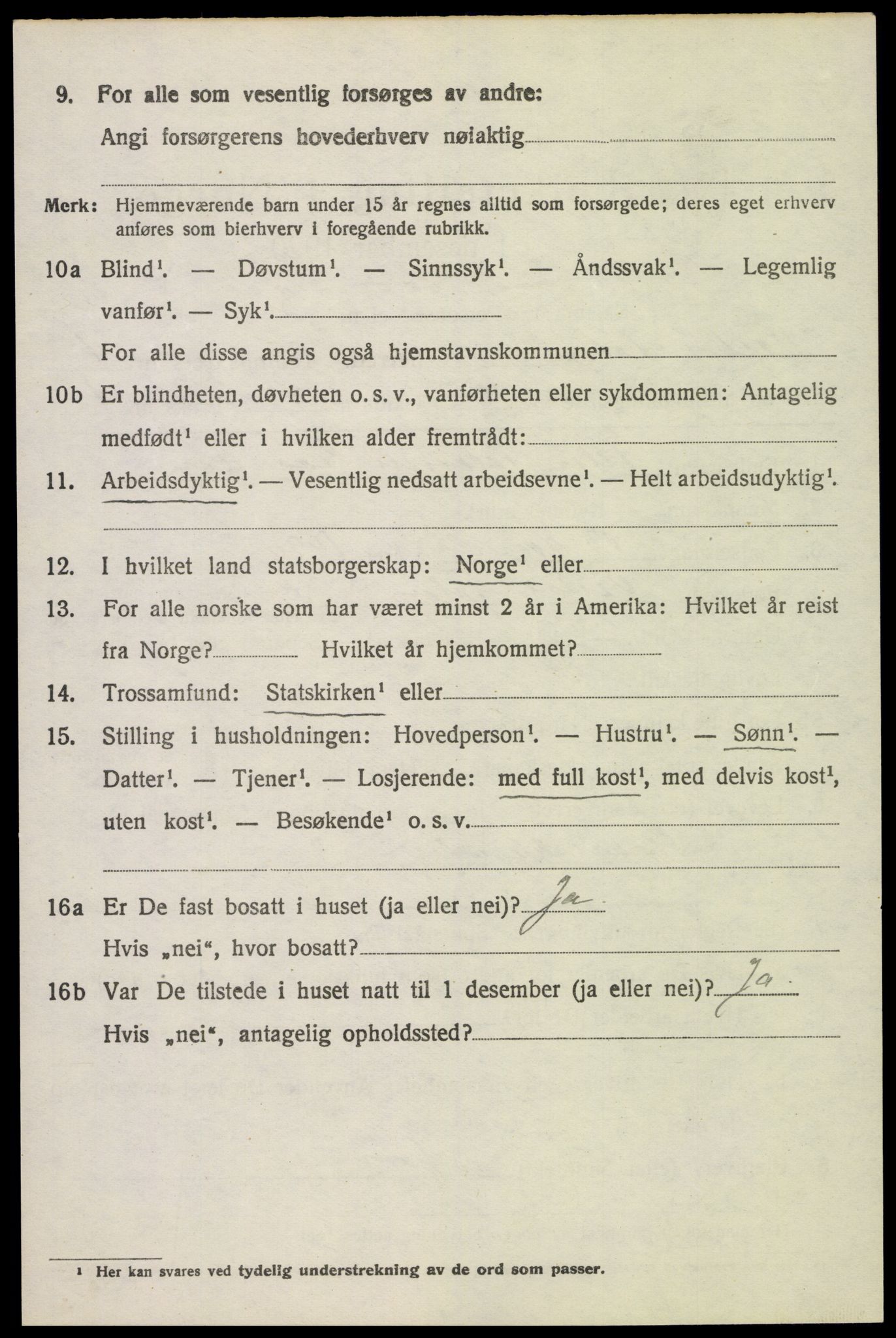 SAH, 1920 census for Vestre Toten, 1920, p. 7145