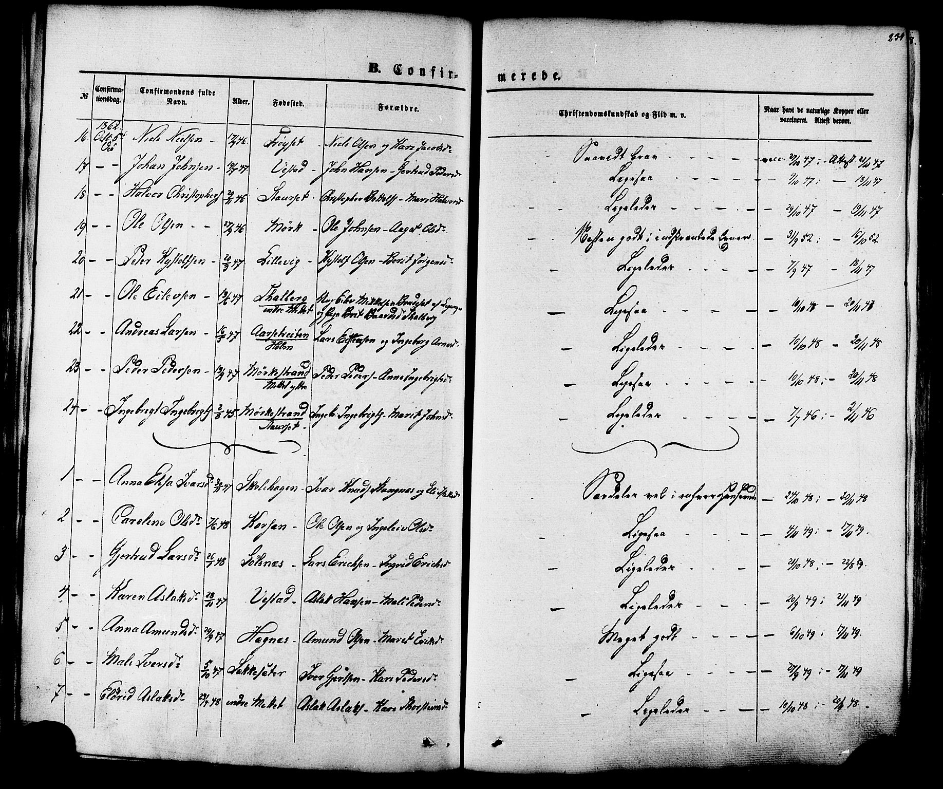 Ministerialprotokoller, klokkerbøker og fødselsregistre - Møre og Romsdal, AV/SAT-A-1454/547/L0603: Parish register (official) no. 547A05, 1846-1877, p. 234