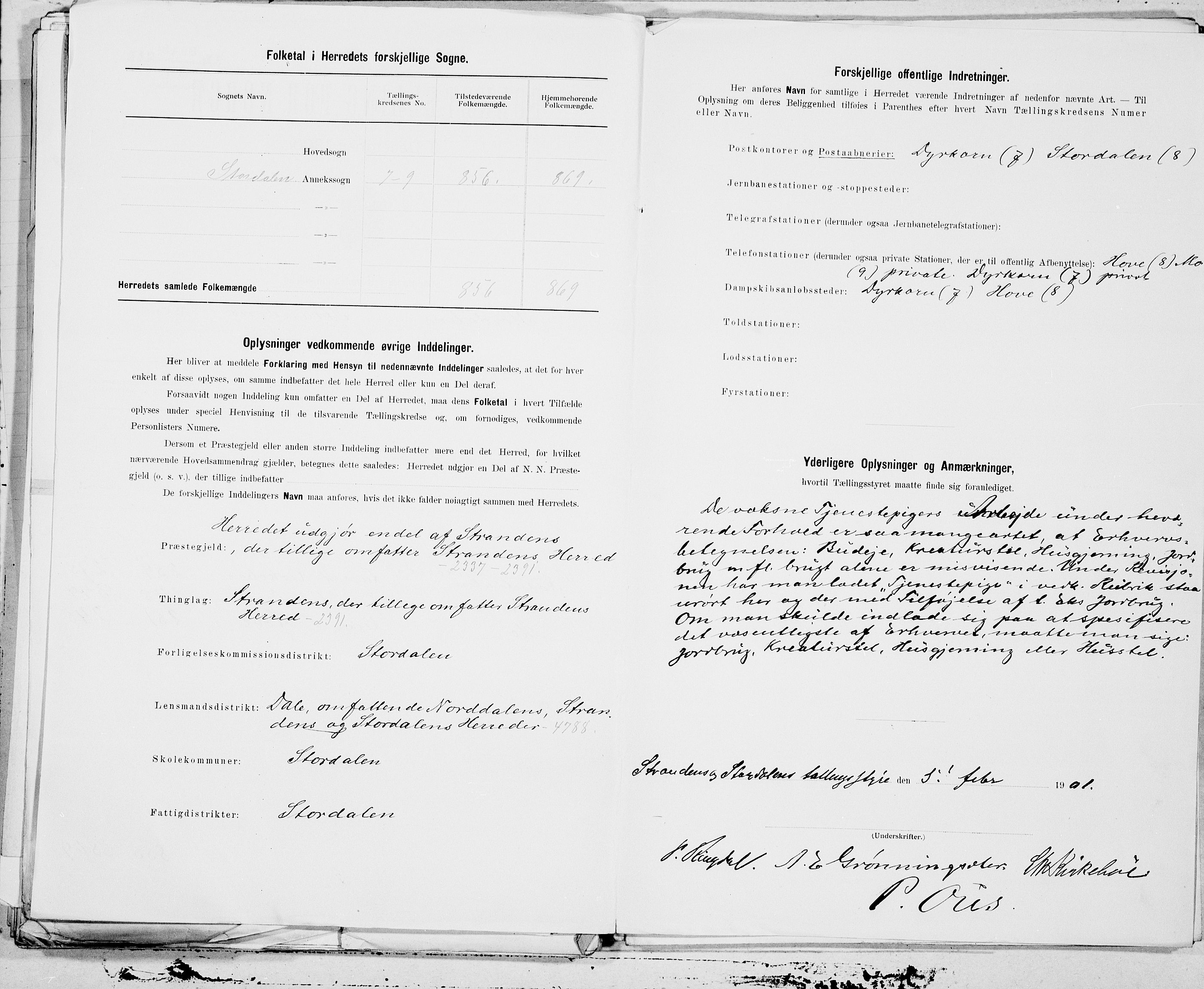 SAT, 1900 census for Stordal, 1900, p. 3