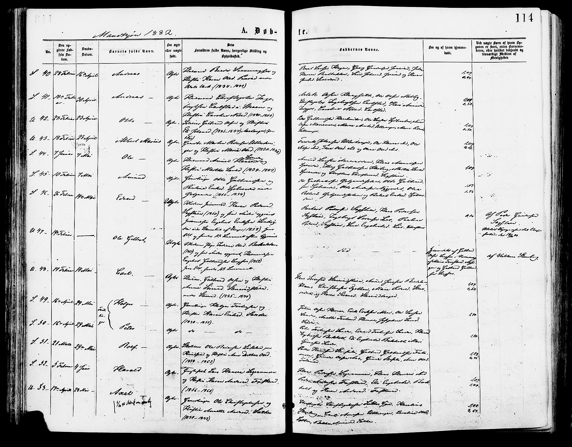 Sør-Odal prestekontor, AV/SAH-PREST-030/H/Ha/Haa/L0005: Parish register (official) no. 5, 1876-1885, p. 114