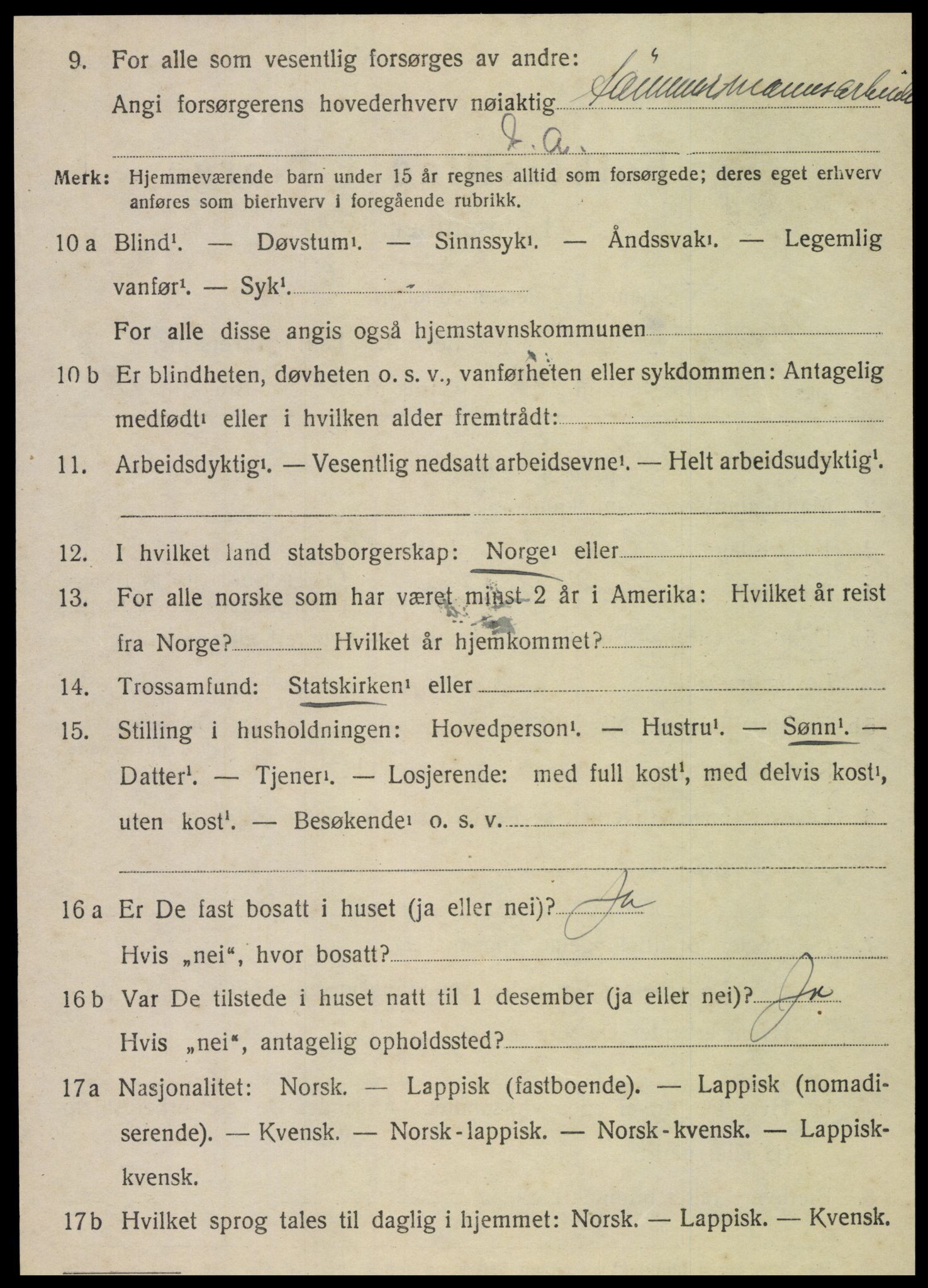 SAT, 1920 census for Vega, 1920, p. 5082