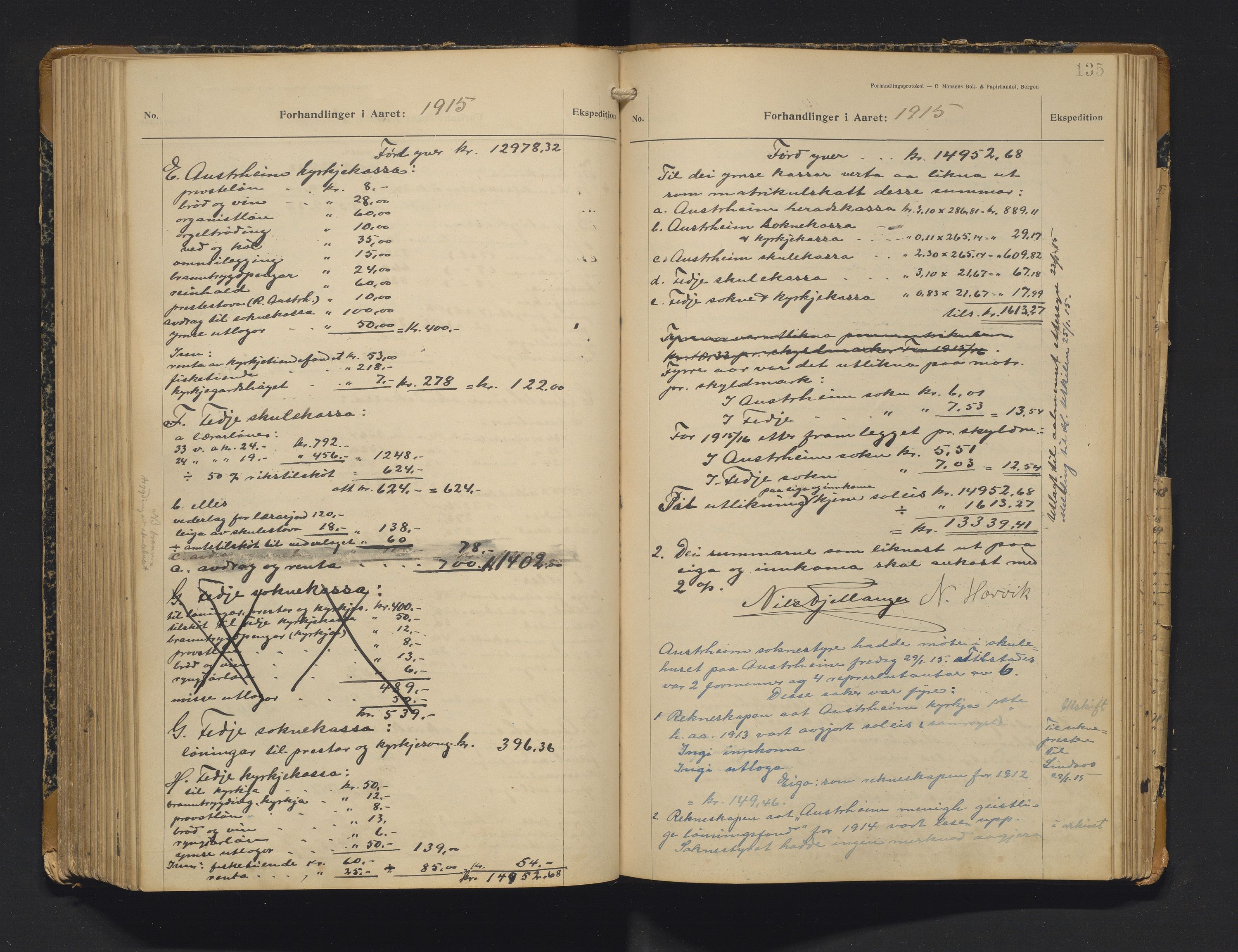 Austrheim kommune. Formannskapet, IKAH/1264-021/A/Aa/Aaa/L0001: møtebok for heradstyret og formannskapet, 1910-1916, p. 135