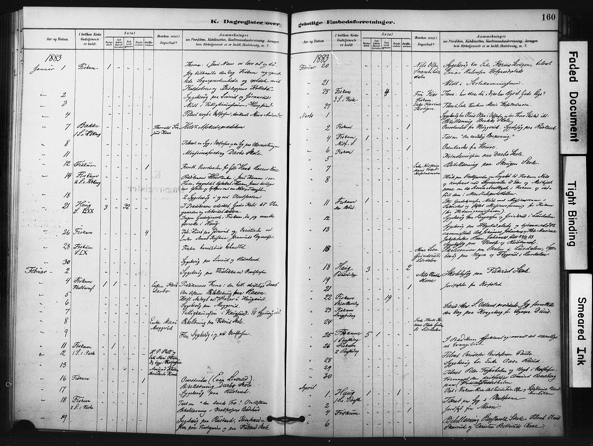 Fiskum kirkebøker, SAKO/A-15/F/Fa/L0002: Parish register (official) no. 2, 1878-1890, p. 160