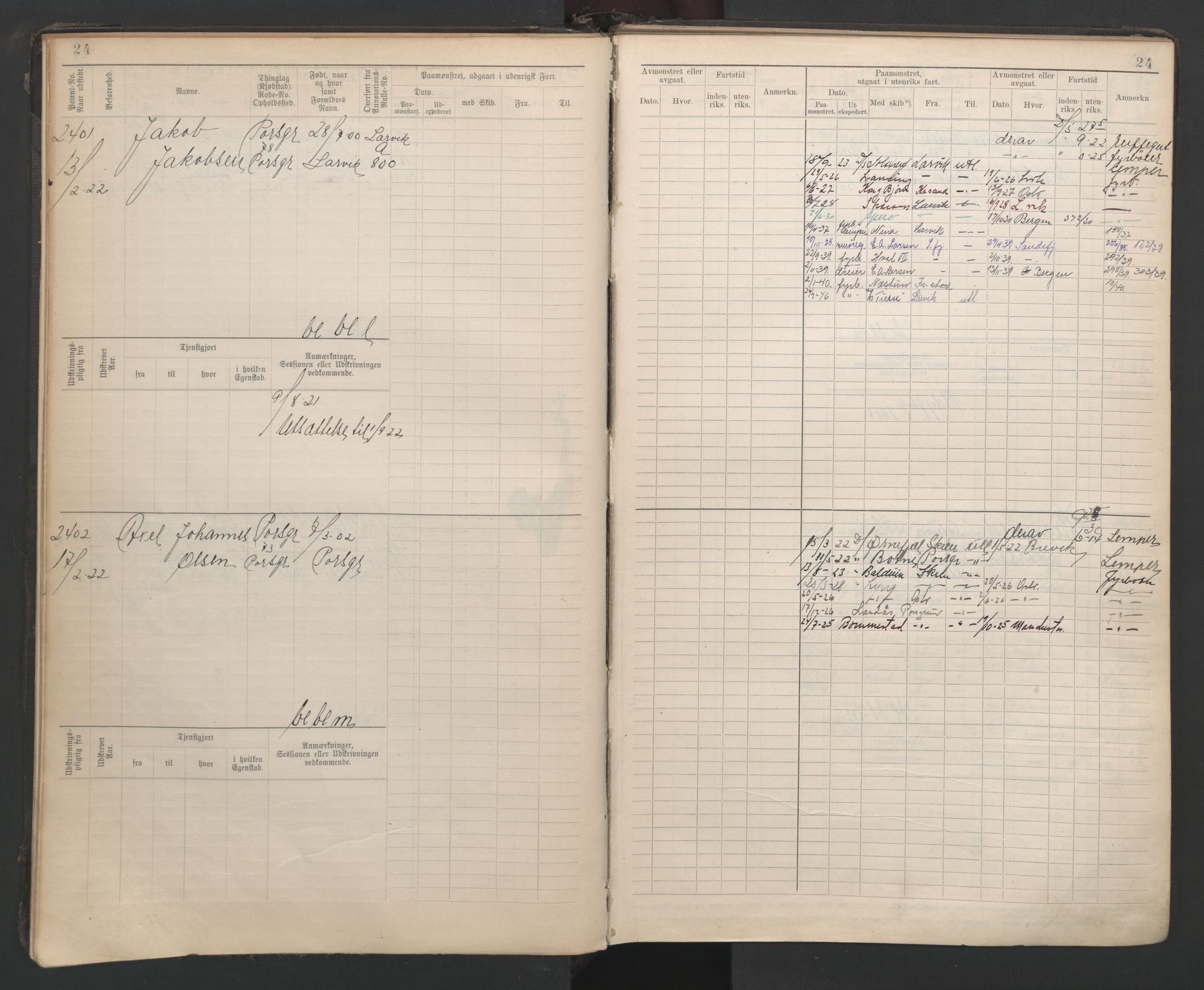 Porsgrunn innrulleringskontor, SAKO/A-829/F/Fb/L0007: Annotasjonsrulle, 1926-1948, p. 24