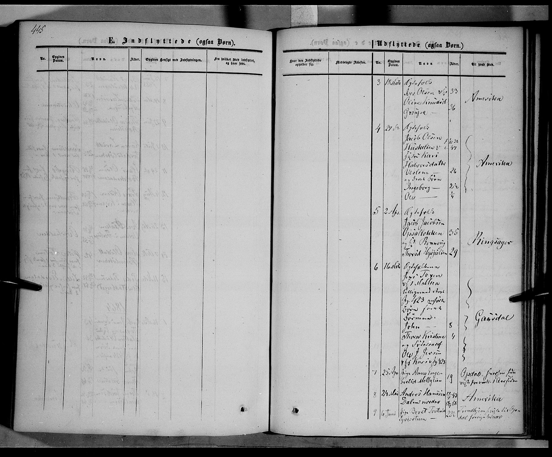 Nord-Fron prestekontor, SAH/PREST-080/H/Ha/Haa/L0001: Parish register (official) no. 1, 1851-1864, p. 445