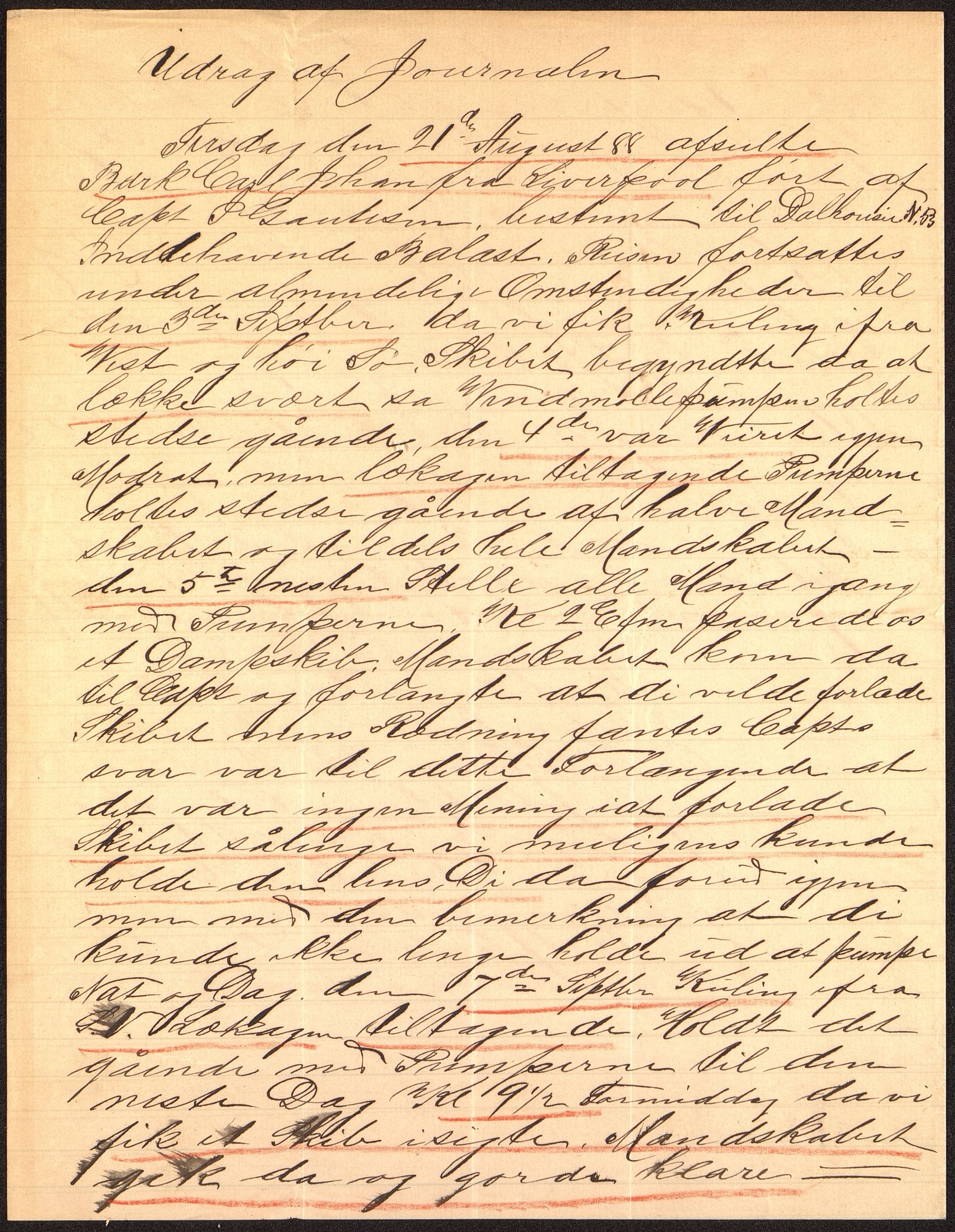 Pa 63 - Østlandske skibsassuranceforening, VEMU/A-1079/G/Ga/L0023/0001: Havaridokumenter / Carl Johan, Titania, Norrøna, Thor, Try, Louise, 1888, p. 6