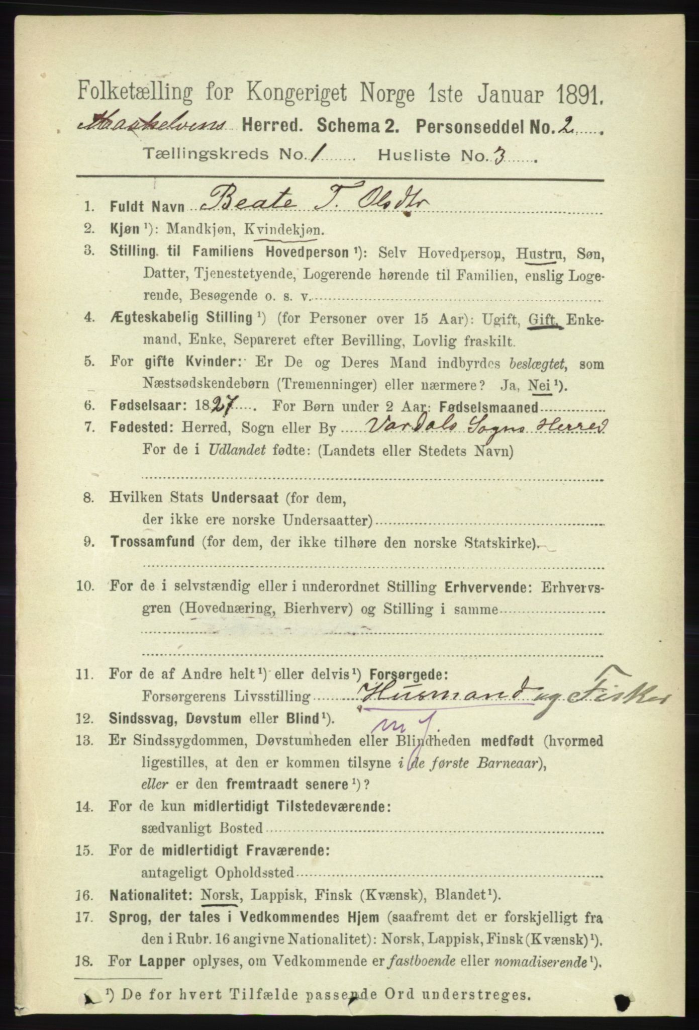 RA, 1891 census for 1924 Målselv, 1891, p. 81