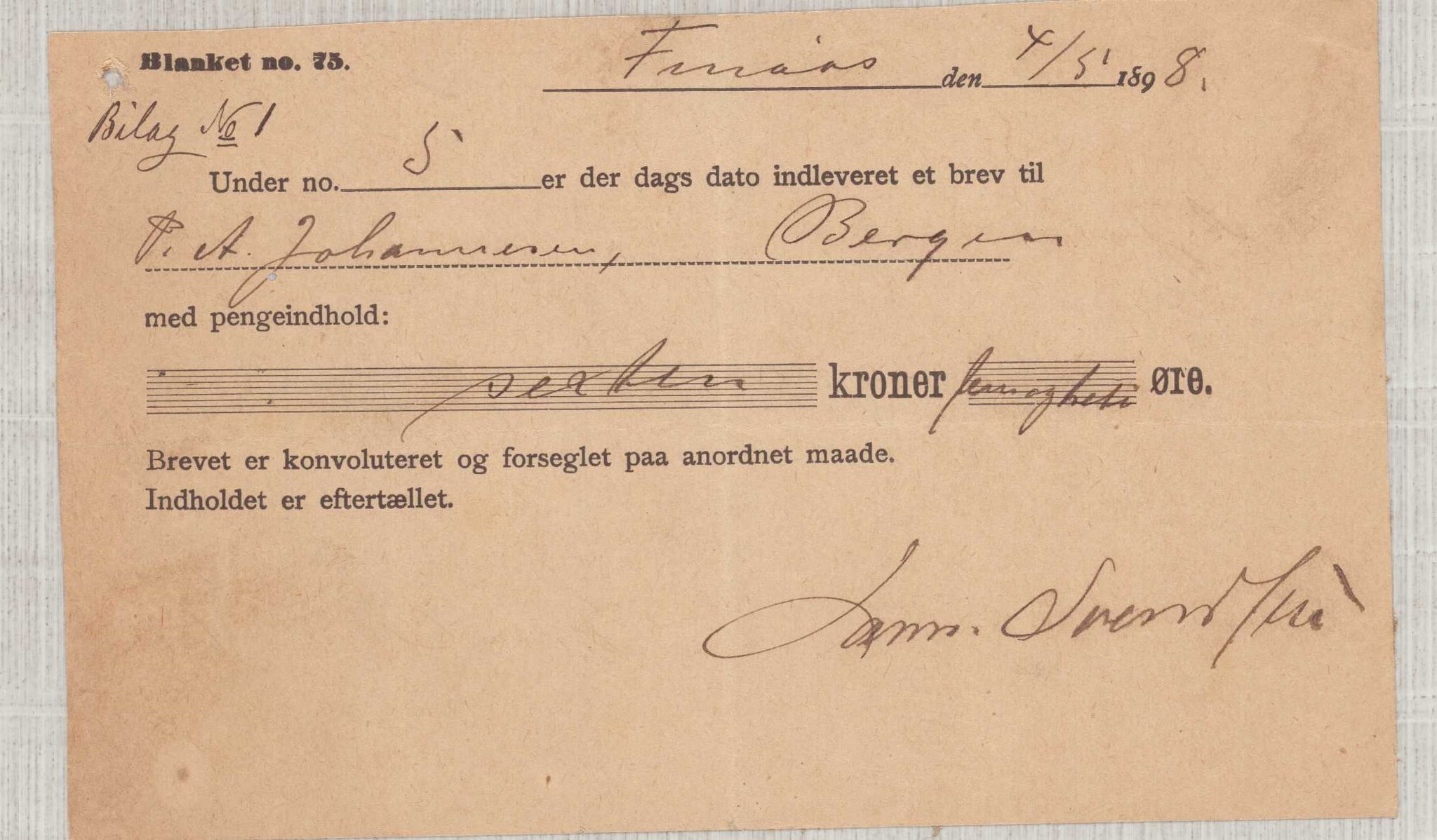 Finnaas kommune. Formannskapet, IKAH/1218a-021/E/Ea/L0002/0006: Rekneskap for veganlegg / Rekneskap for veganlegget Våge - Nøkling, 1898, p. 18