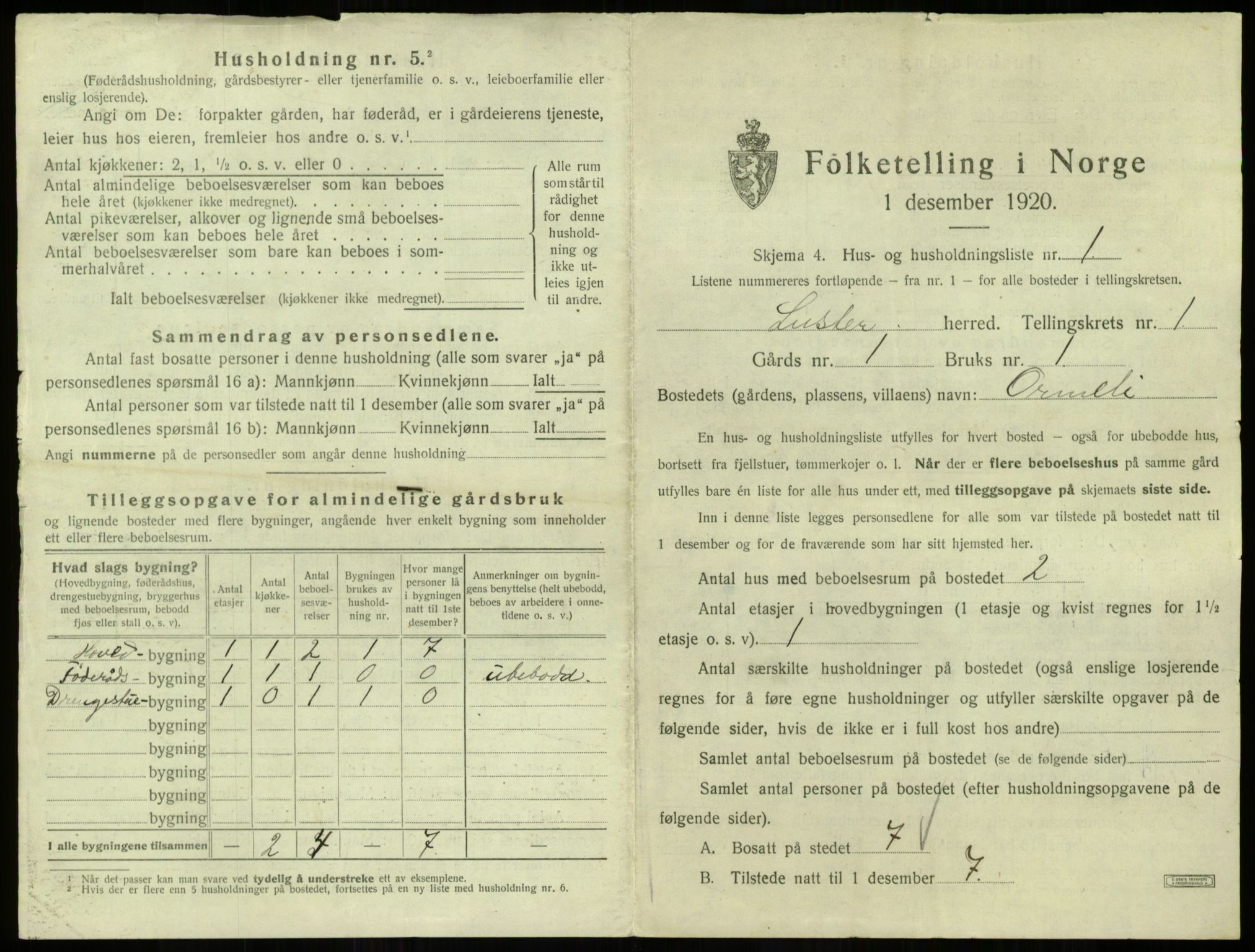 SAB, 1920 census for Luster, 1920, p. 52