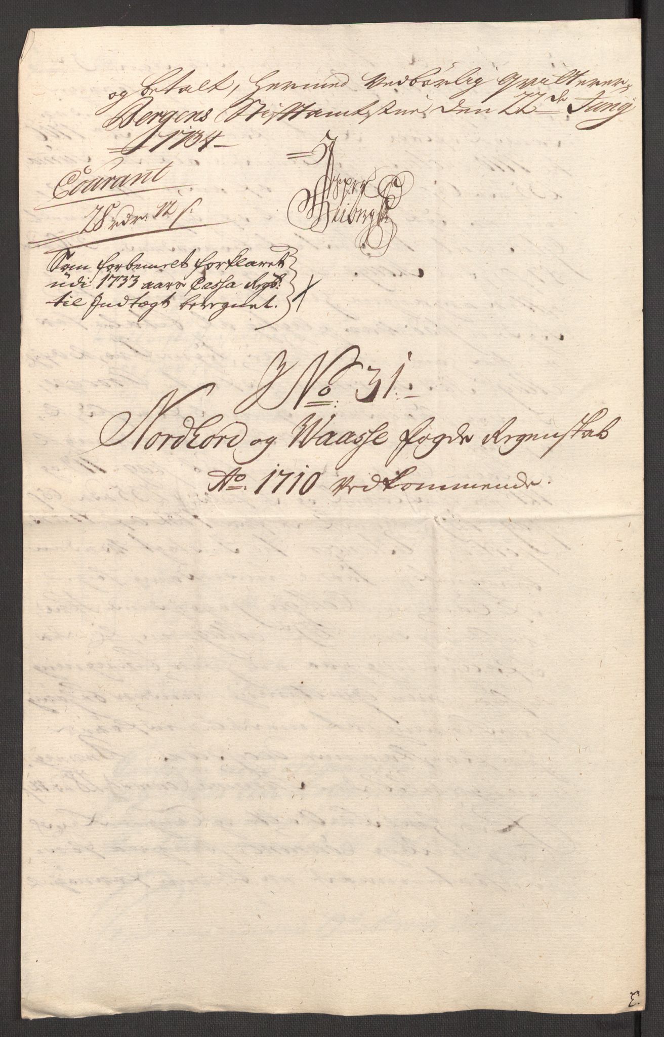 Rentekammeret inntil 1814, Reviderte regnskaper, Fogderegnskap, AV/RA-EA-4092/R51/L3191: Fogderegnskap Nordhordland og Voss, 1710, p. 276