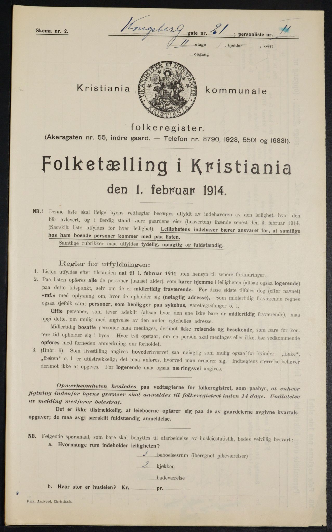 OBA, Municipal Census 1914 for Kristiania, 1914, p. 52903