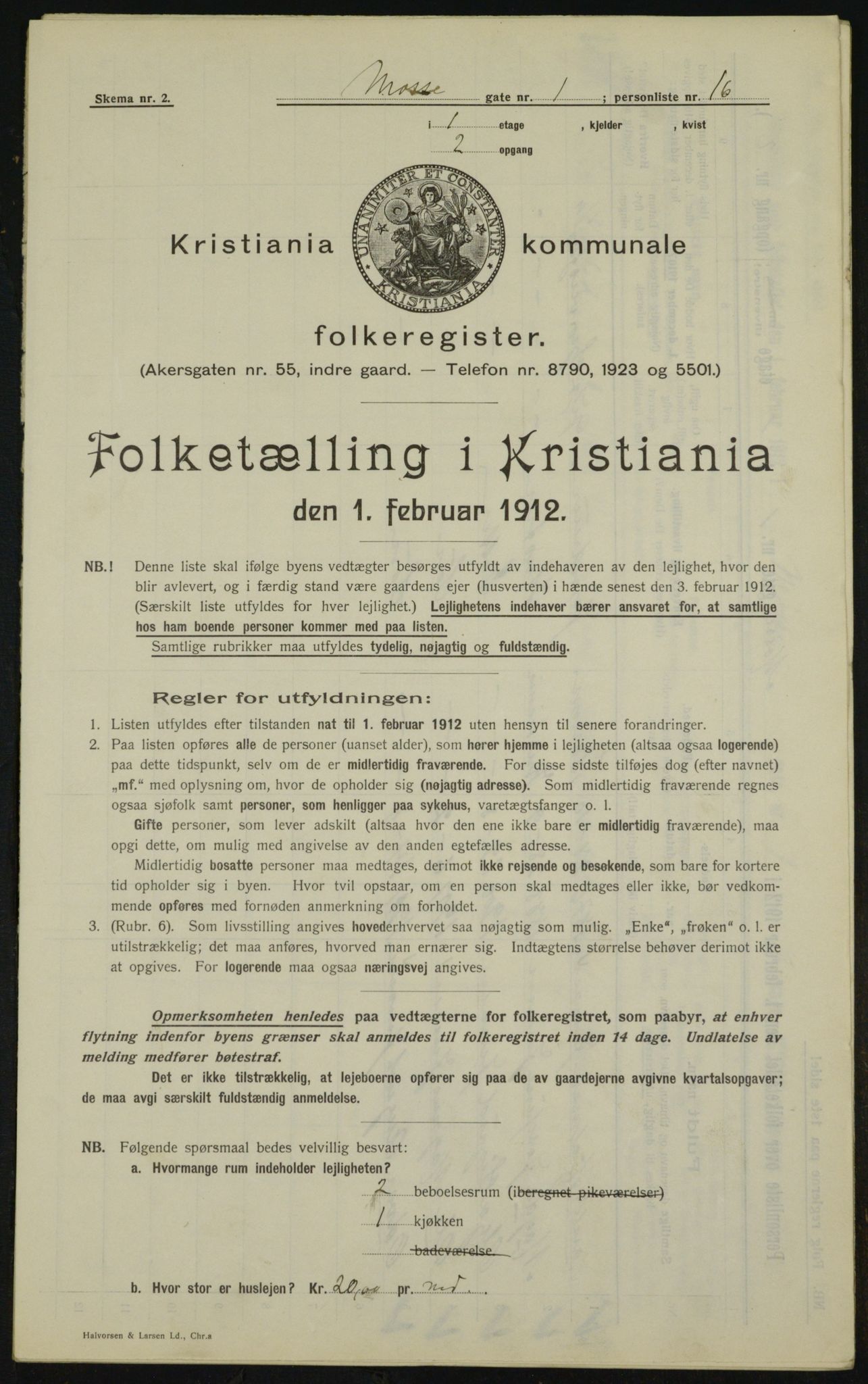 OBA, Municipal Census 1912 for Kristiania, 1912, p. 66169