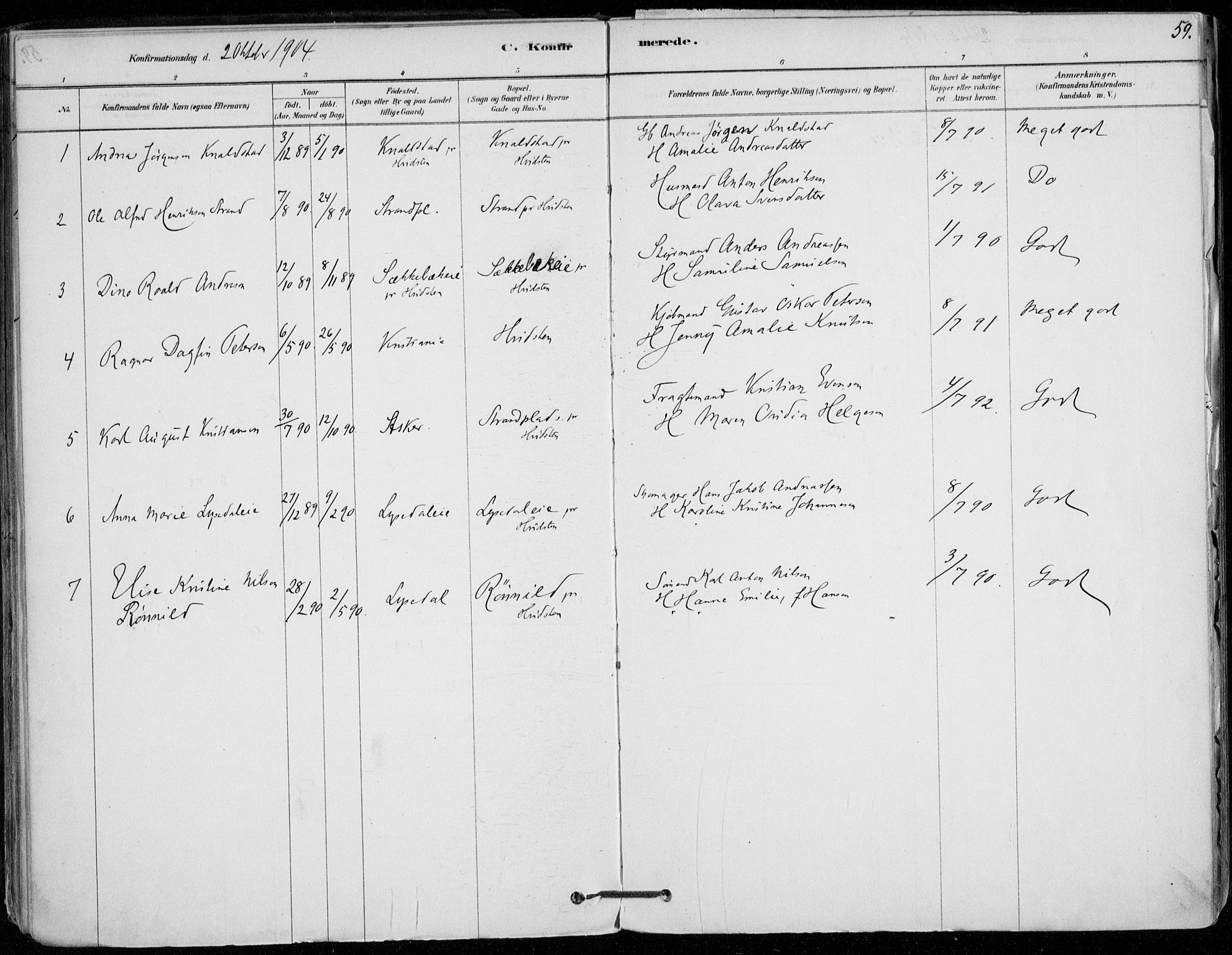 Vestby prestekontor Kirkebøker, AV/SAO-A-10893/F/Fd/L0001: Parish register (official) no. IV 1, 1878-1945, p. 59