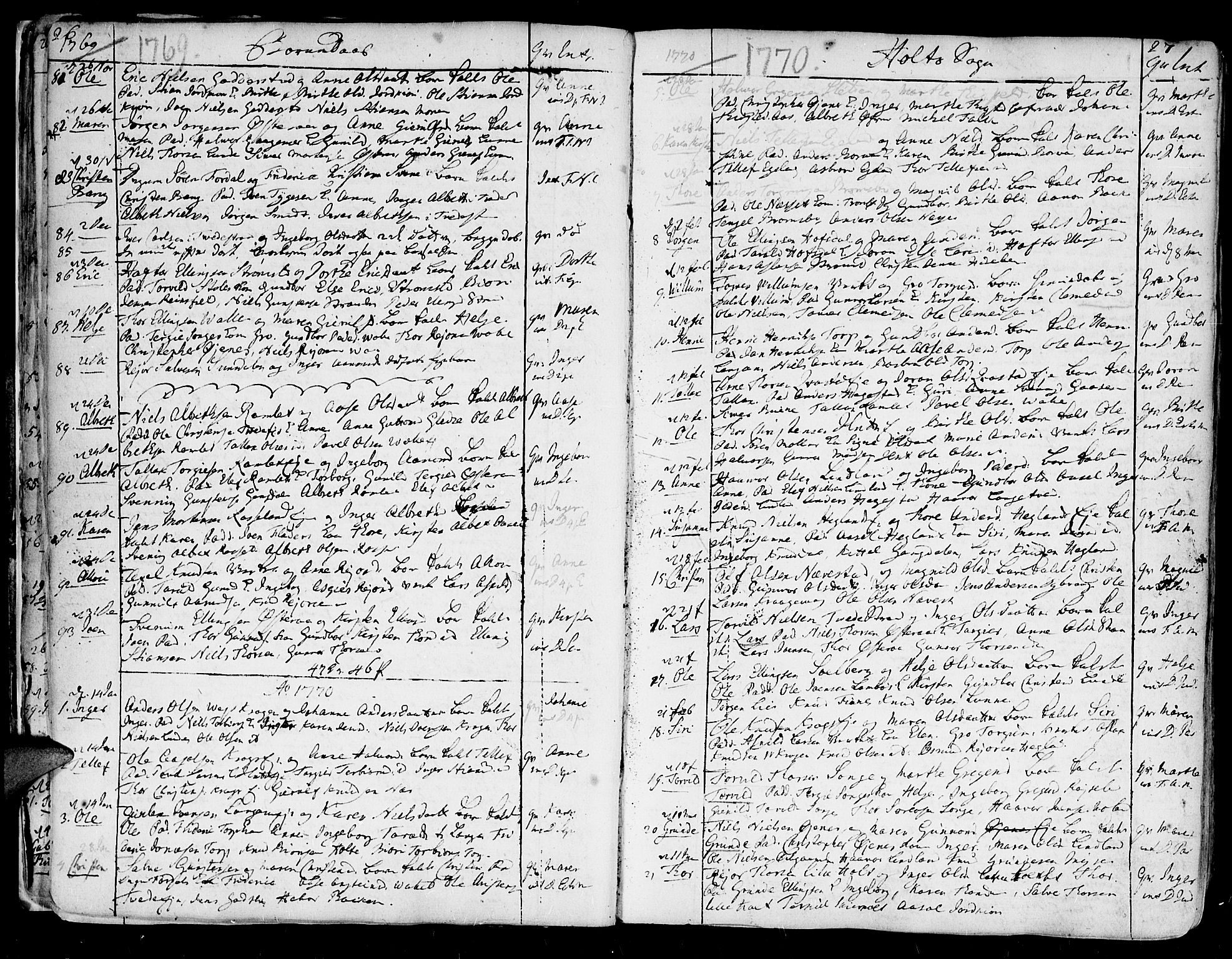 Holt sokneprestkontor, SAK/1111-0021/F/Fa/L0003: Parish register (official) no. A 3, 1765-1798, p. 26-27