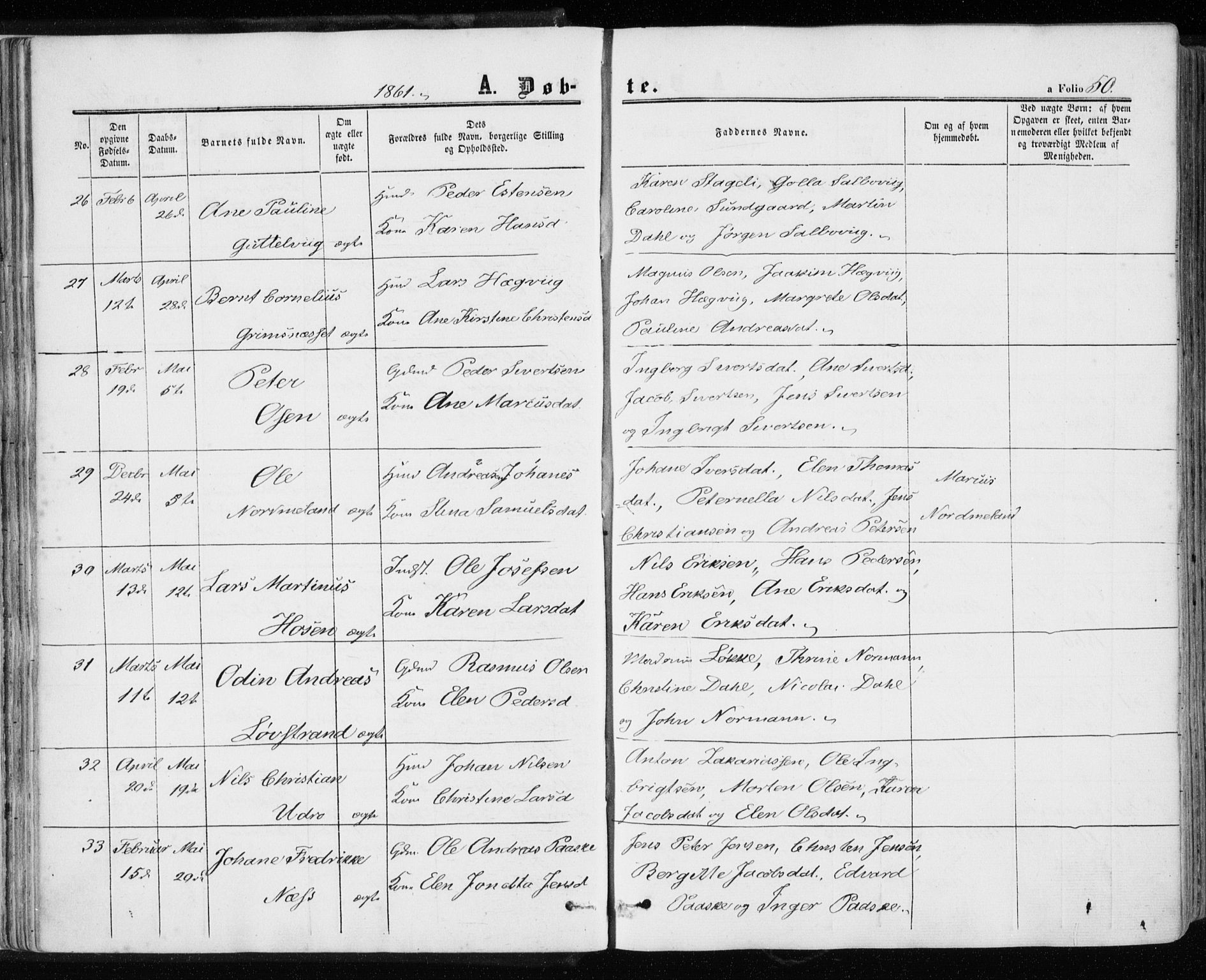 Ministerialprotokoller, klokkerbøker og fødselsregistre - Sør-Trøndelag, AV/SAT-A-1456/657/L0705: Parish register (official) no. 657A06, 1858-1867, p. 50