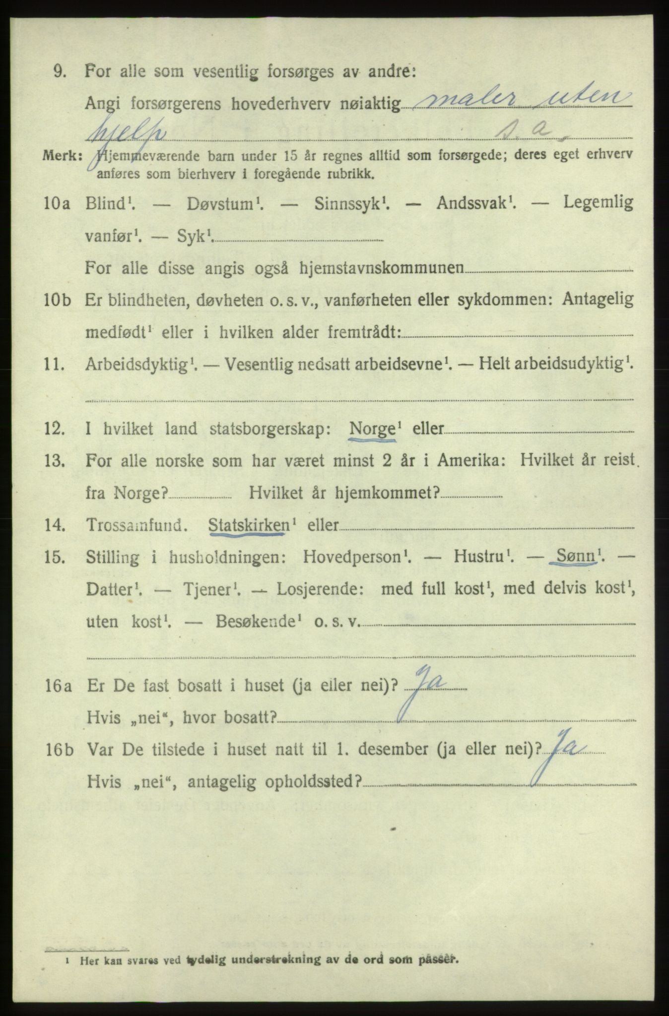 SAB, 1920 census for Moster, 1920, p. 814