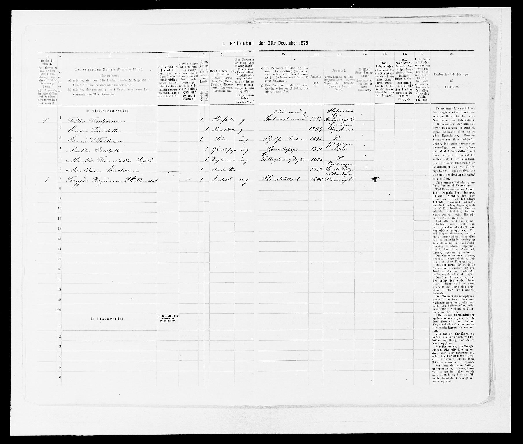 SAB, 1875 census for 1211P Etne, 1875, p. 400