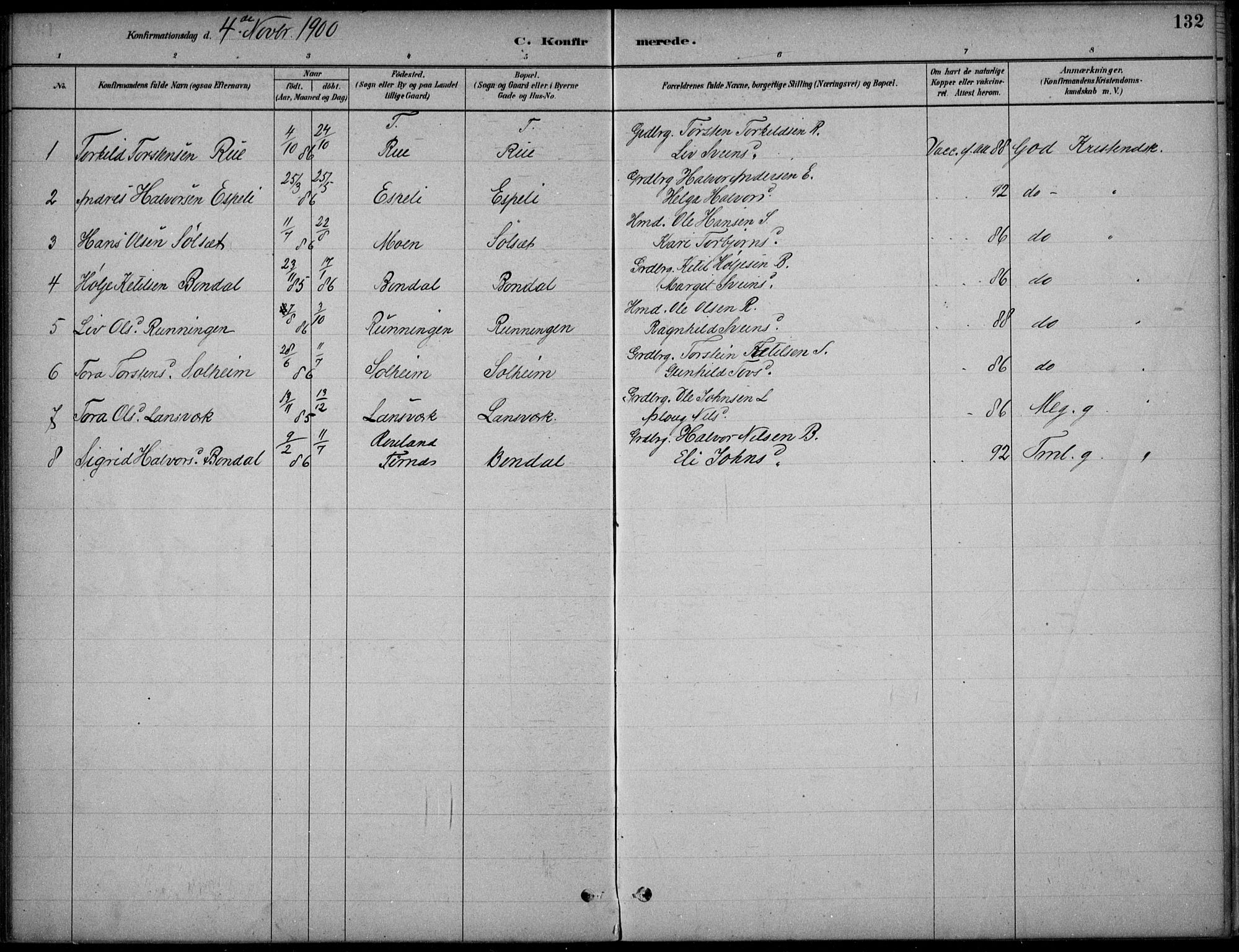 Hjartdal kirkebøker, SAKO/A-270/F/Fc/L0002: Parish register (official) no. III 2, 1880-1936, p. 132
