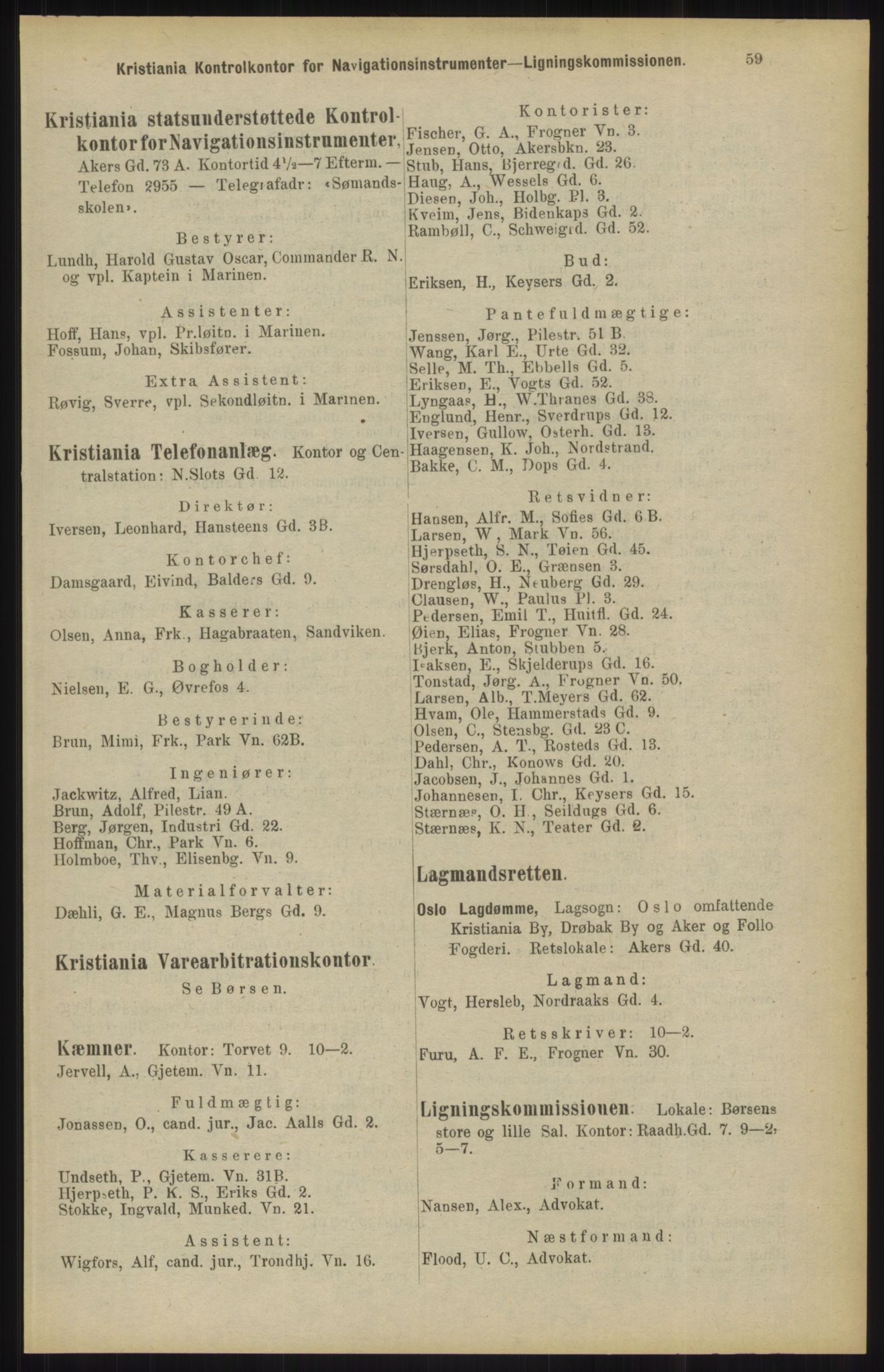 Kristiania/Oslo adressebok, PUBL/-, 1904, p. 59