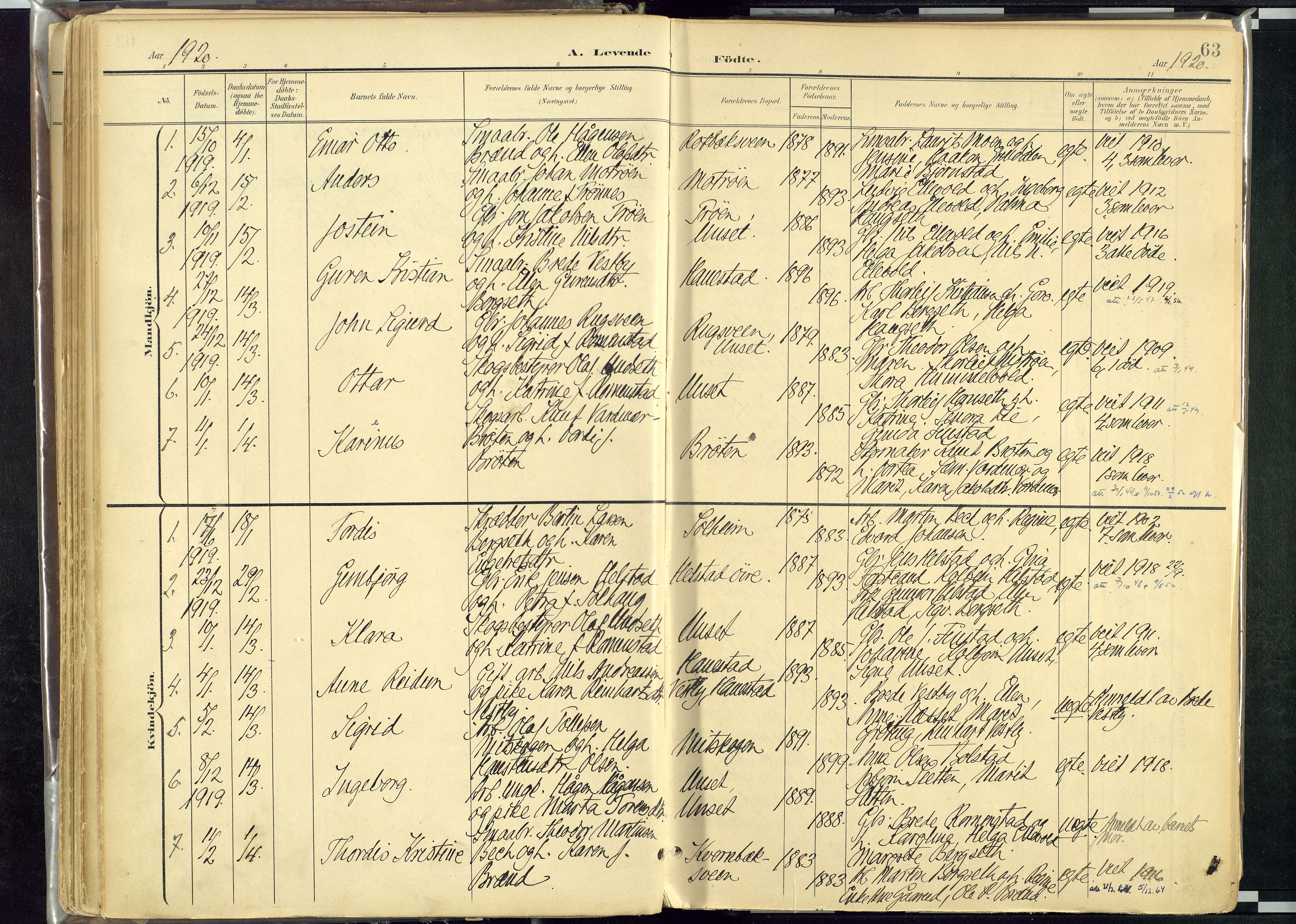 Rendalen prestekontor, SAH/PREST-054/H/Ha/Haa/L0012: Parish register (official) no. 12, 1901-1928, p. 63