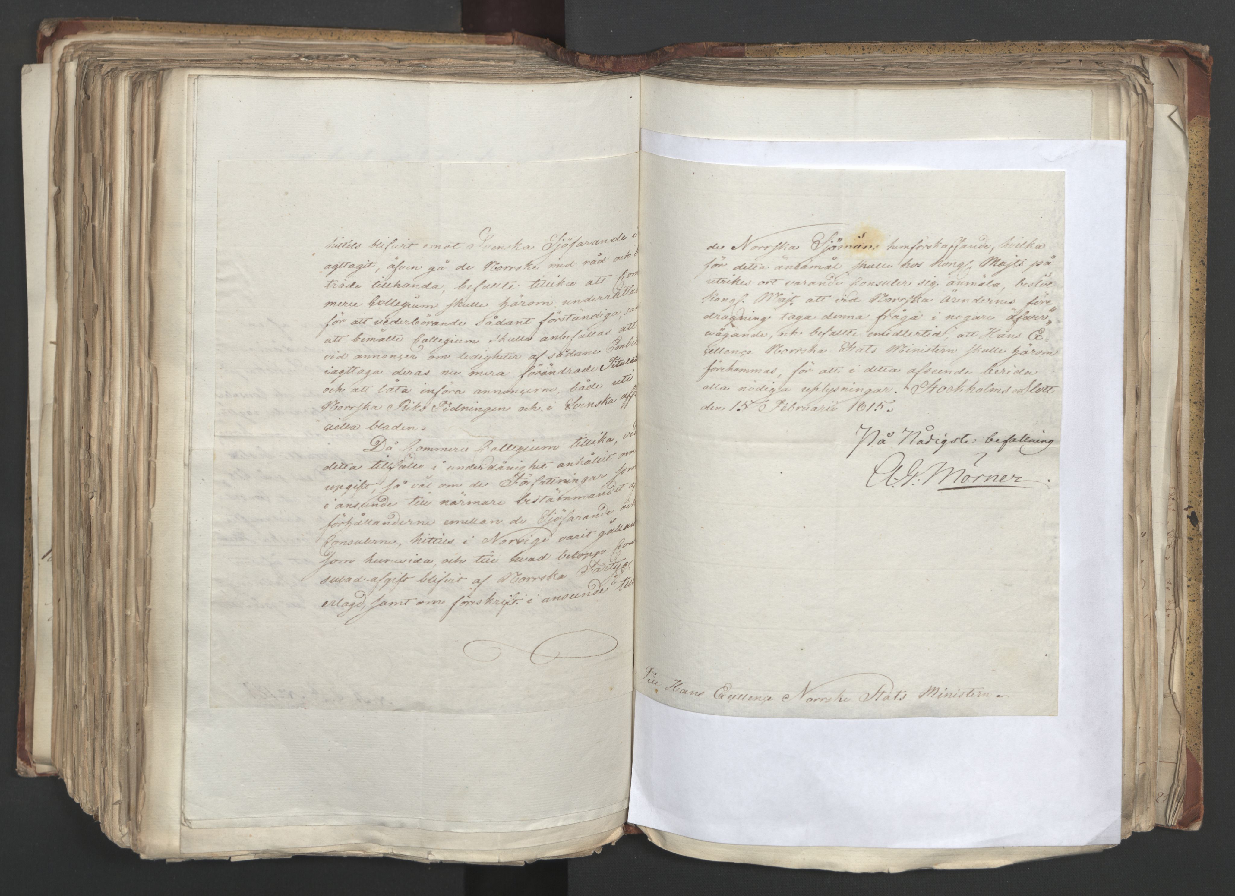 Statsrådsavdelingen i Stockholm, AV/RA-S-1003/D/Da/L0001: Regjeringsinnstillinger nr. 1-262, 1814-1815, p. 391