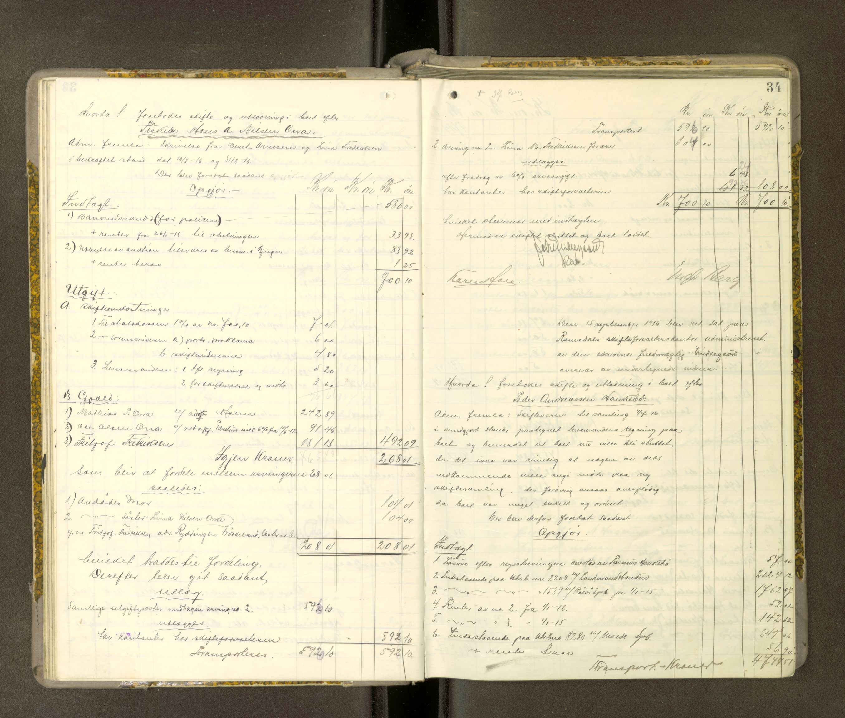 Romsdal sorenskriveri, AV/SAT-A-4149/1/3/3A/L0021: Skifteutlodnings Protokoll 7, 1916-1920, p. 33b-34a