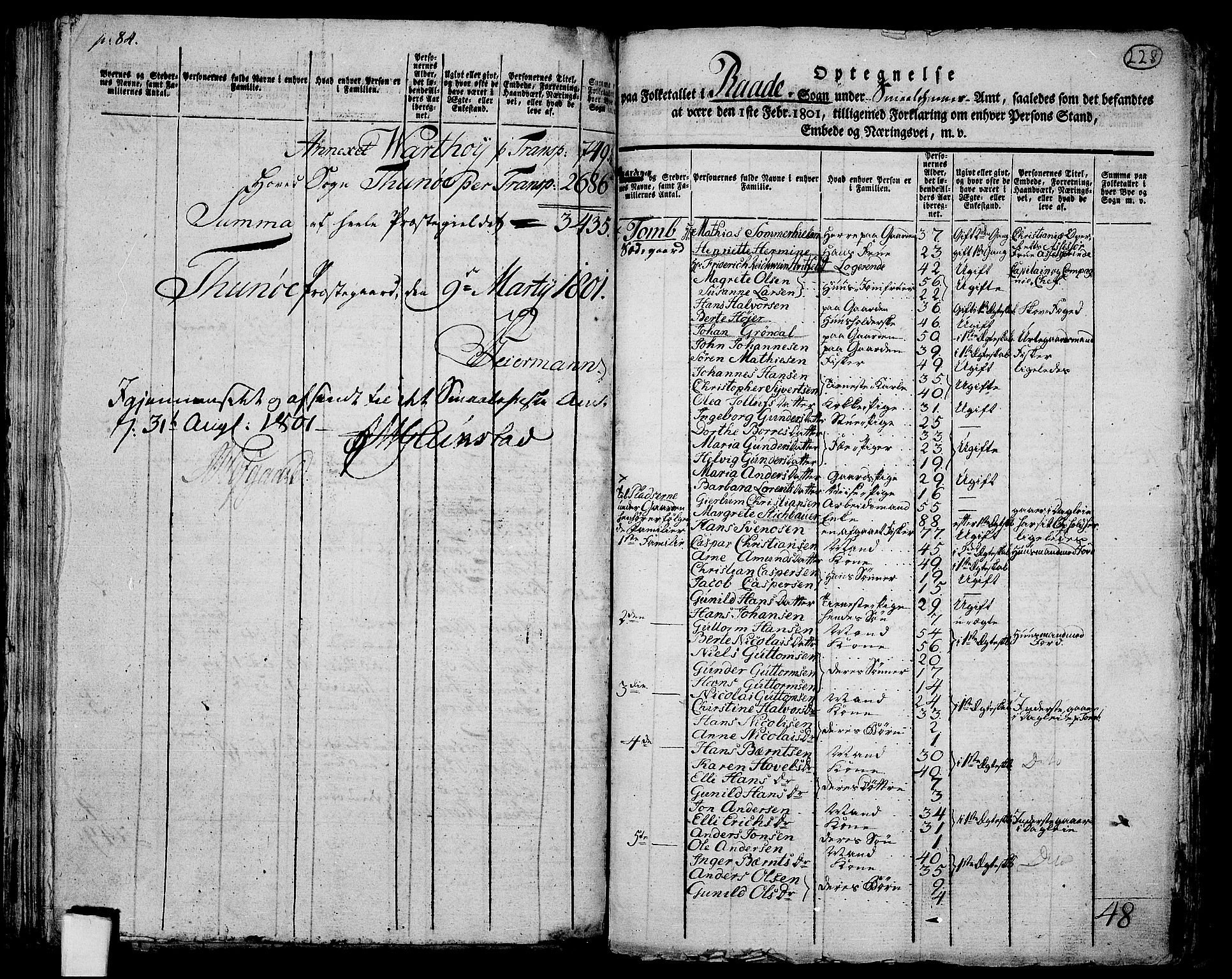 RA, 1801 census for 0135P Råde, 1801, p. 227b-228a