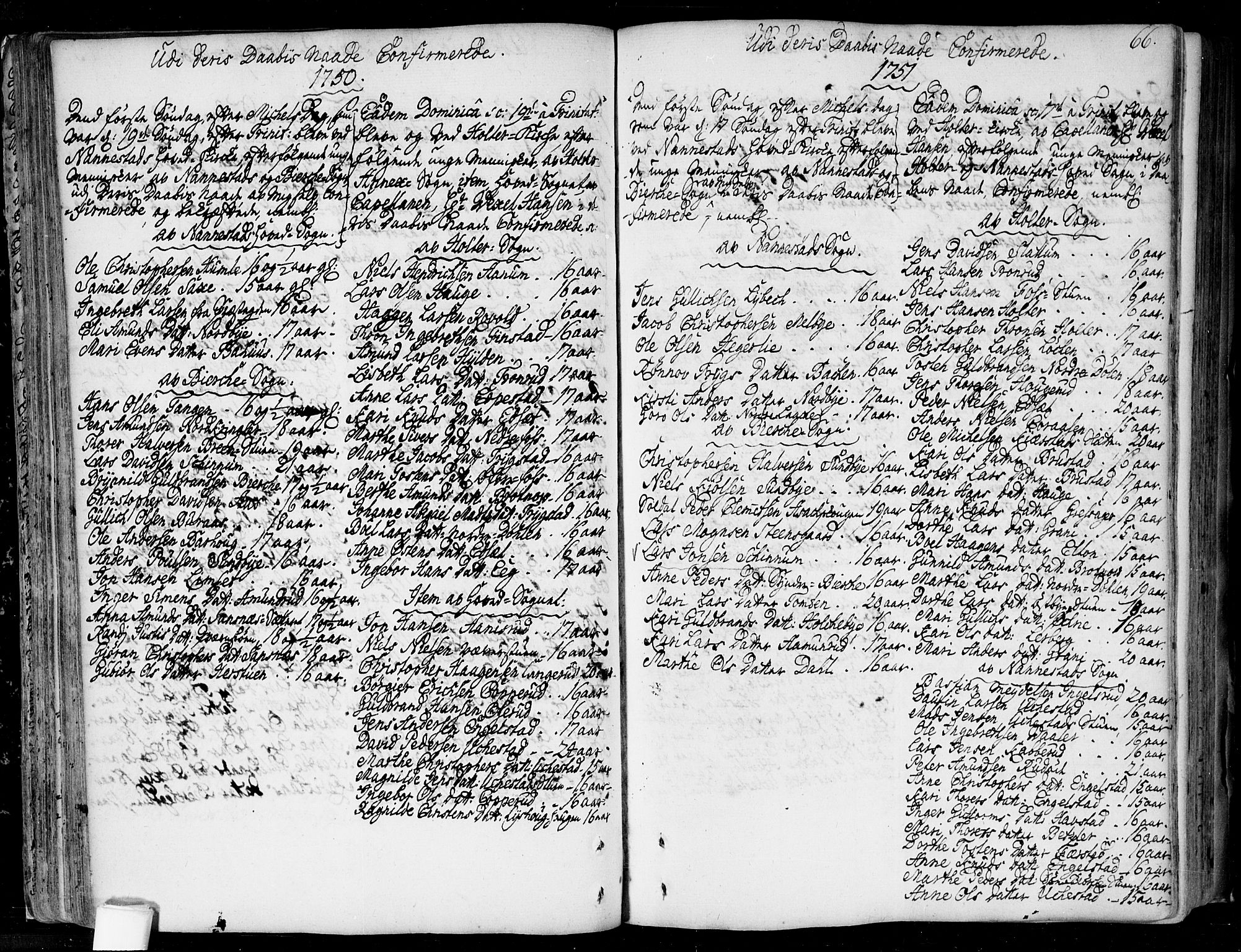Nannestad prestekontor Kirkebøker, SAO/A-10414a/F/Fa/L0006: Parish register (official) no. I 6, 1739-1754, p. 66