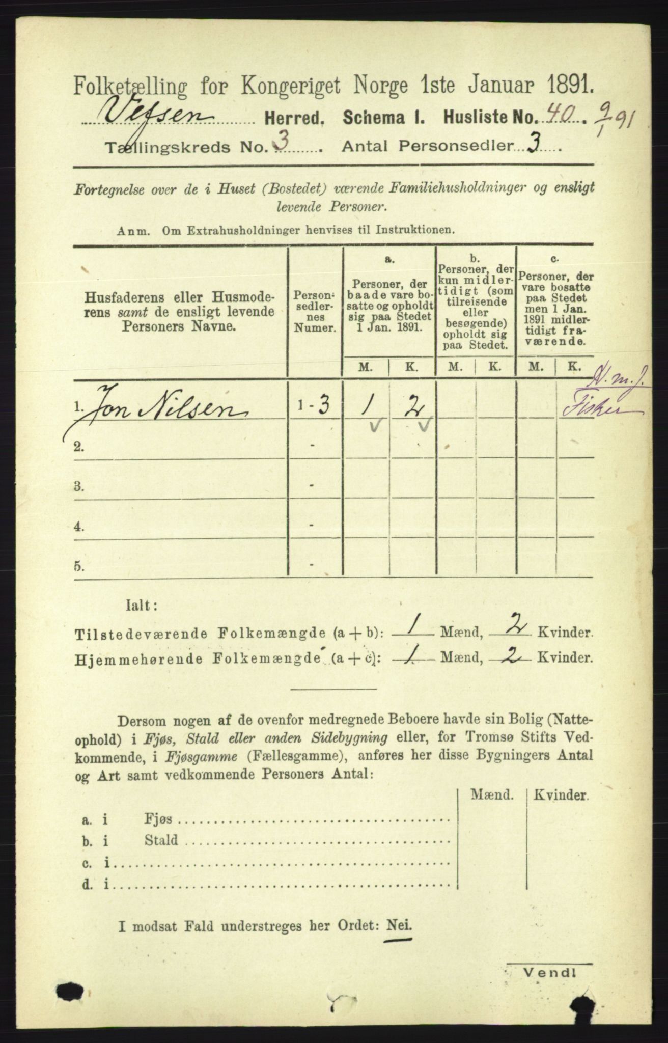 RA, 1891 census for 1824 Vefsn, 1891, p. 1273