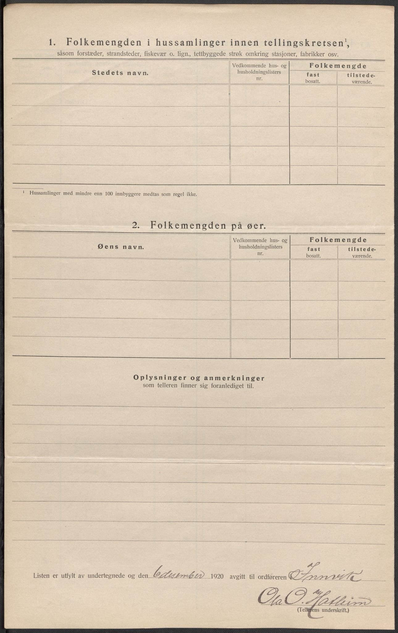 SAB, 1920 census for Innvik, 1920, p. 16