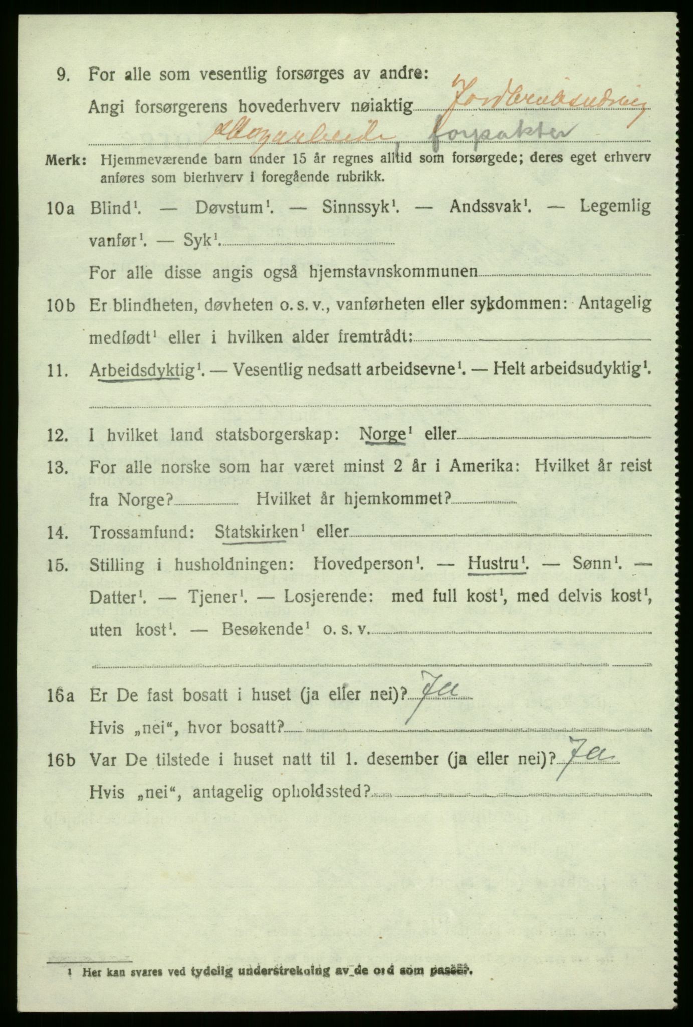 SAB, 1920 census for Leikanger, 1920, p. 3797