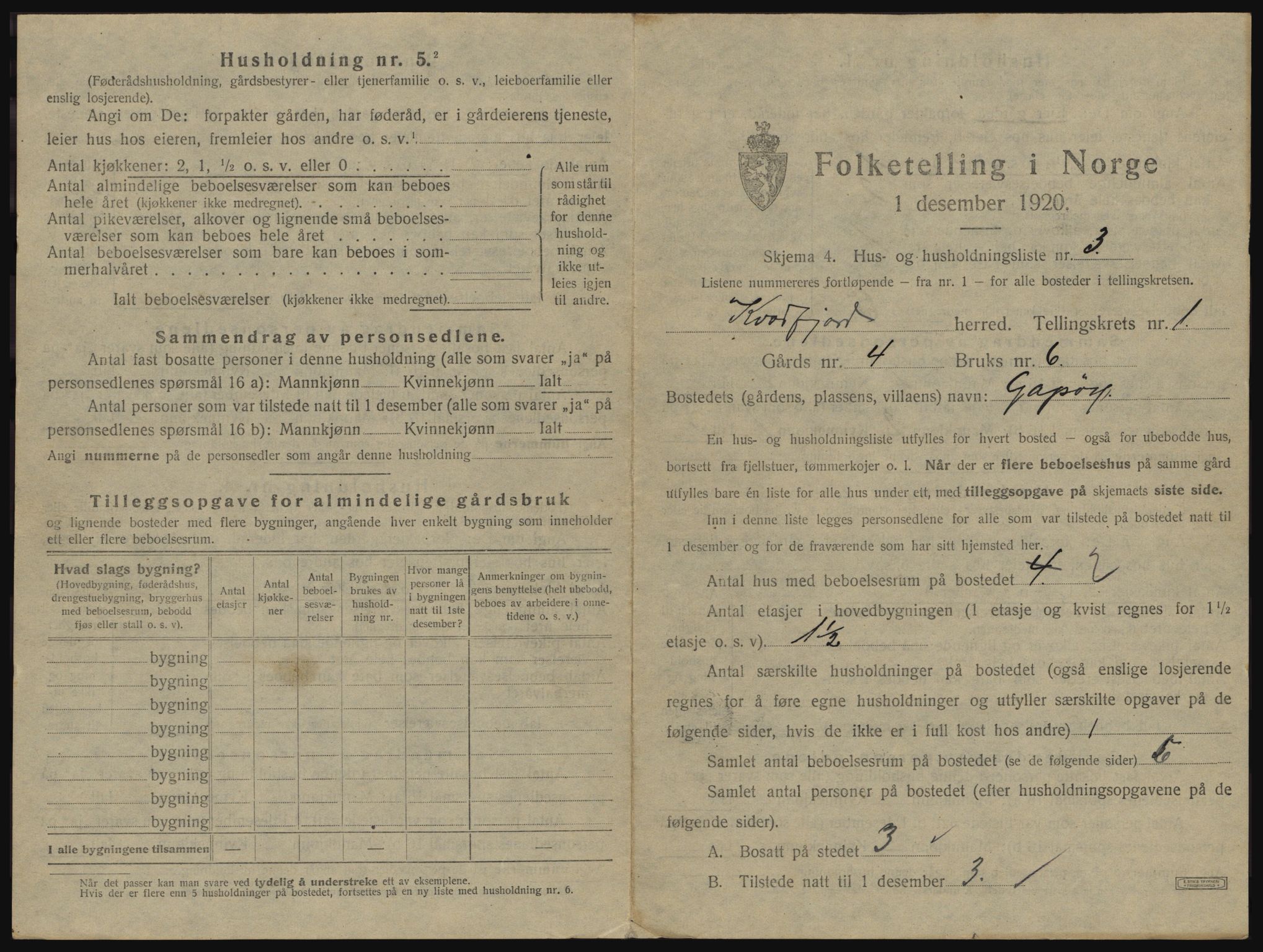 SATØ, 1920 census for Kvæfjord, 1920, p. 75