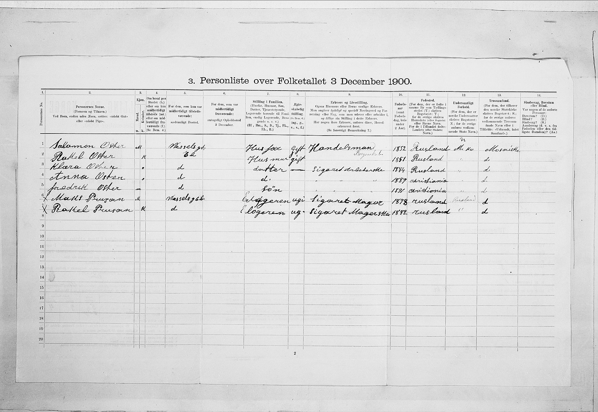SAO, 1900 census for Kristiania, 1900, p. 111508