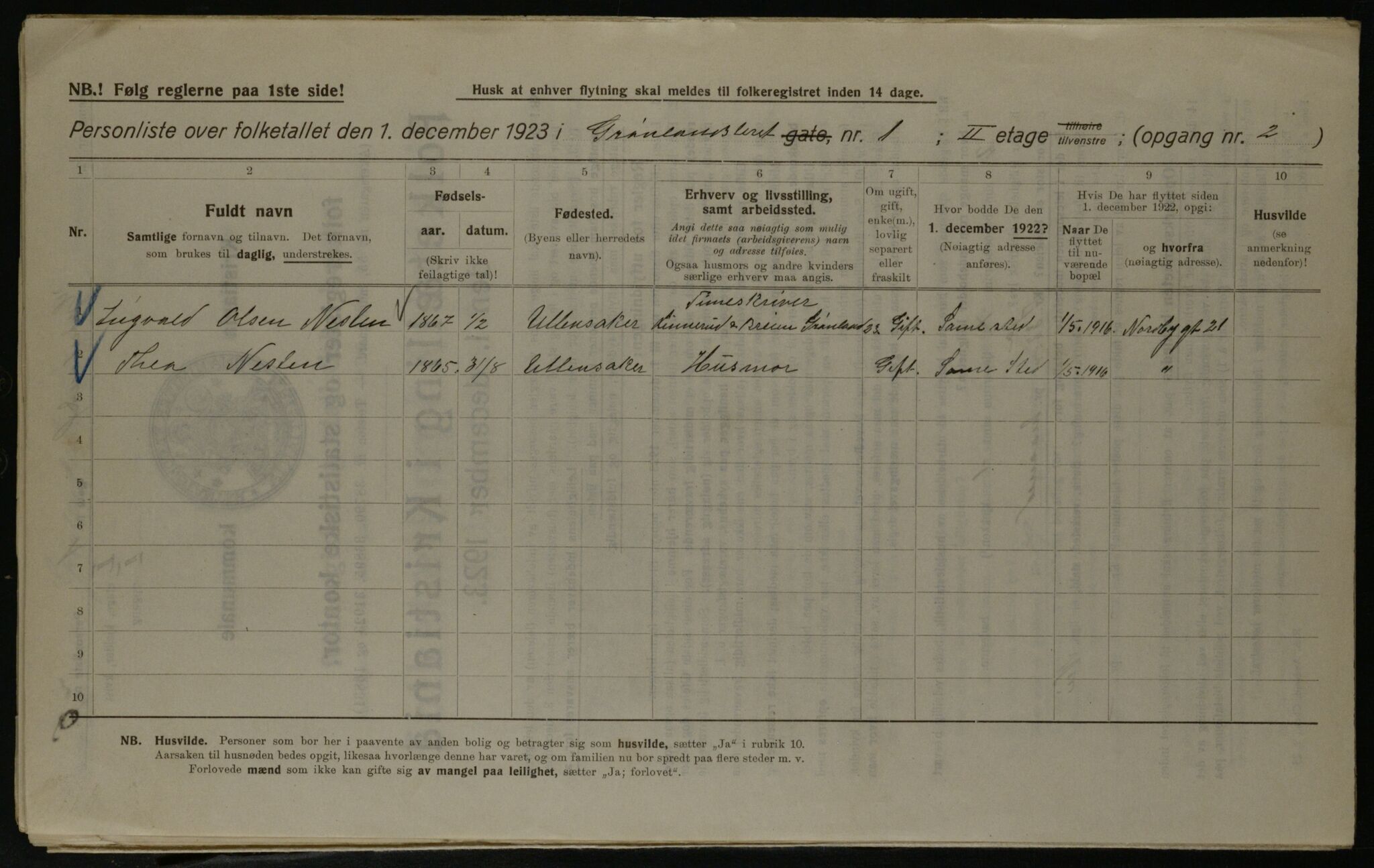 OBA, Municipal Census 1923 for Kristiania, 1923, p. 35381