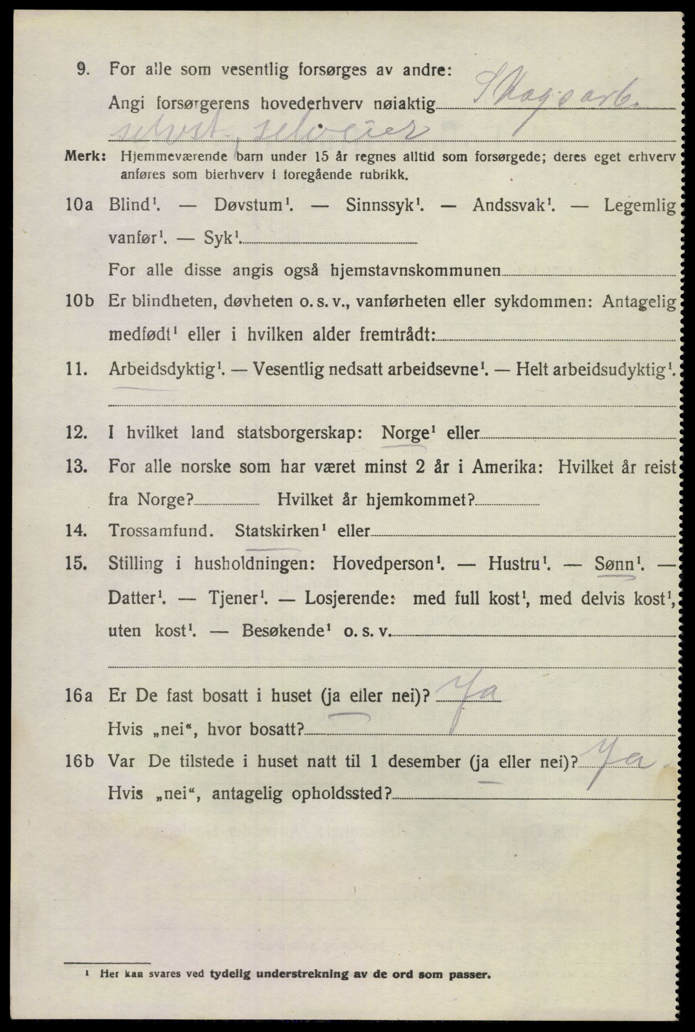 SAKO, 1920 census for Lunde, 1920, p. 4826