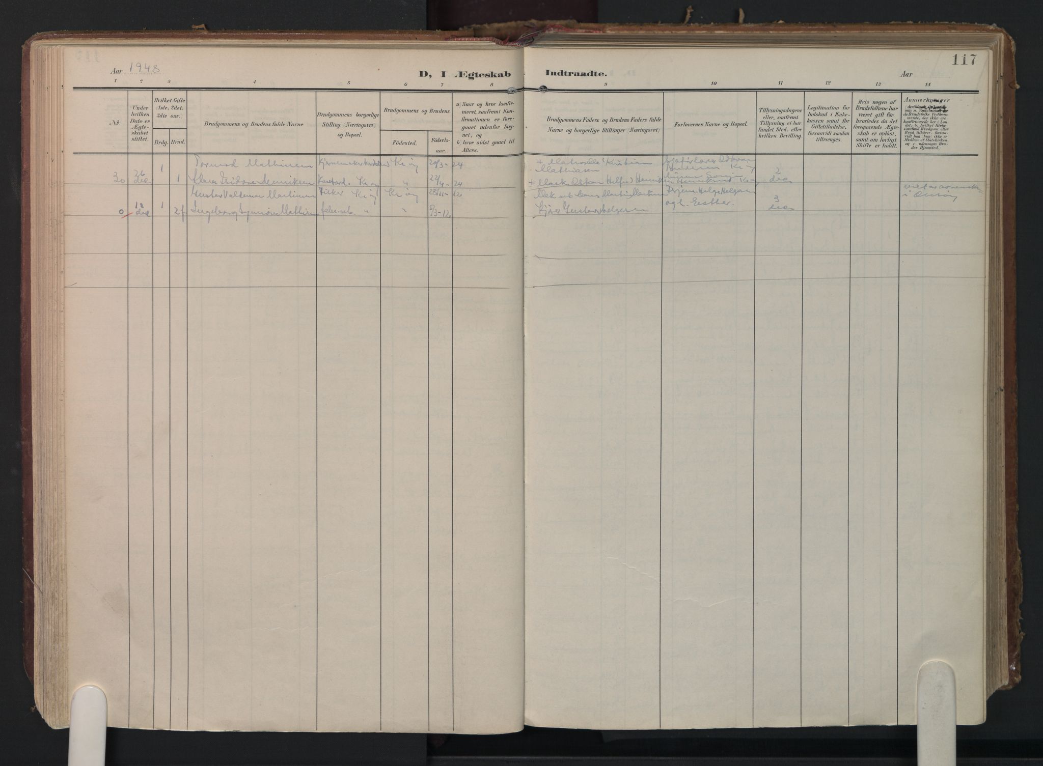 Kråkerøy prestekontor Kirkebøker, AV/SAO-A-10912/F/Fa/L0004: Parish register (official) no. 4, 1908-1965, p. 117