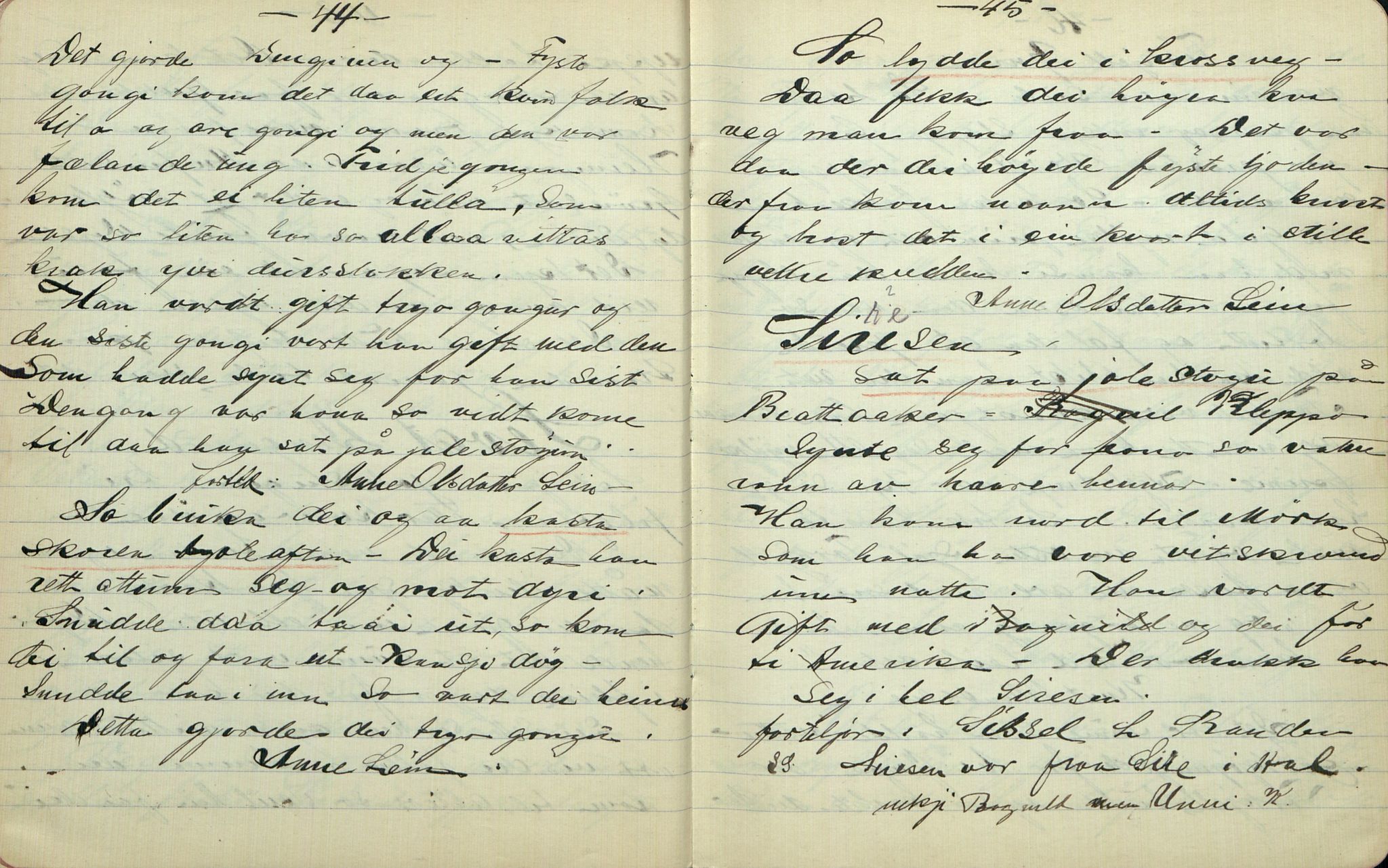 Rikard Berge, TEMU/TGM-A-1003/F/L0007/0014: 251-299 / 264 Uppskriftir av Olav Larsgard, Hol, for R. Berge, 1909-1911, p. 44-45