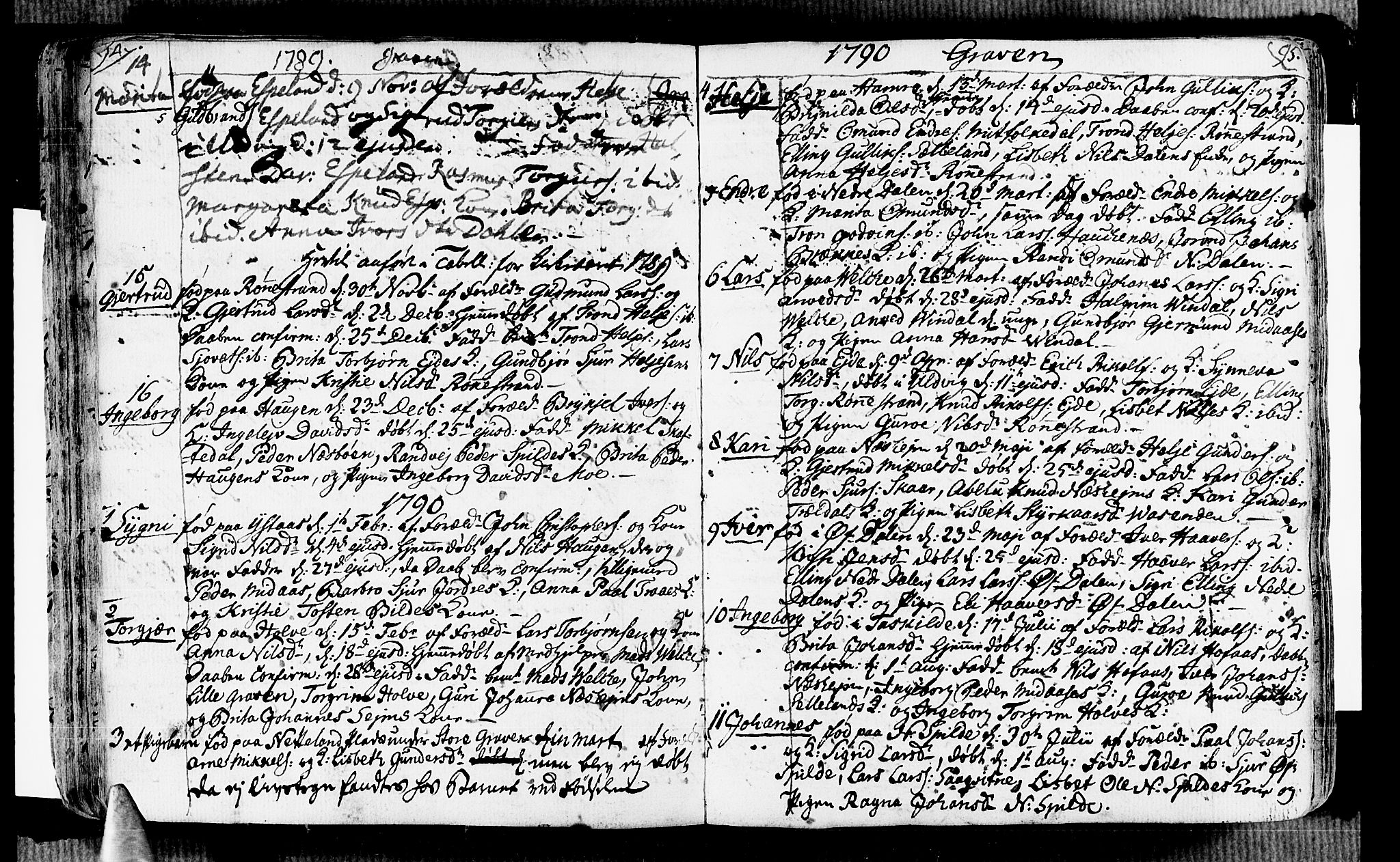 Ulvik sokneprestembete, SAB/A-78801/H/Haa: Parish register (official) no. A 7, 1761-1792, p. 94-95