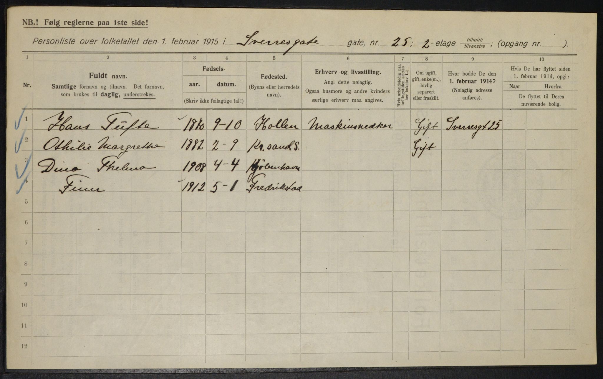 OBA, Municipal Census 1915 for Kristiania, 1915, p. 106352