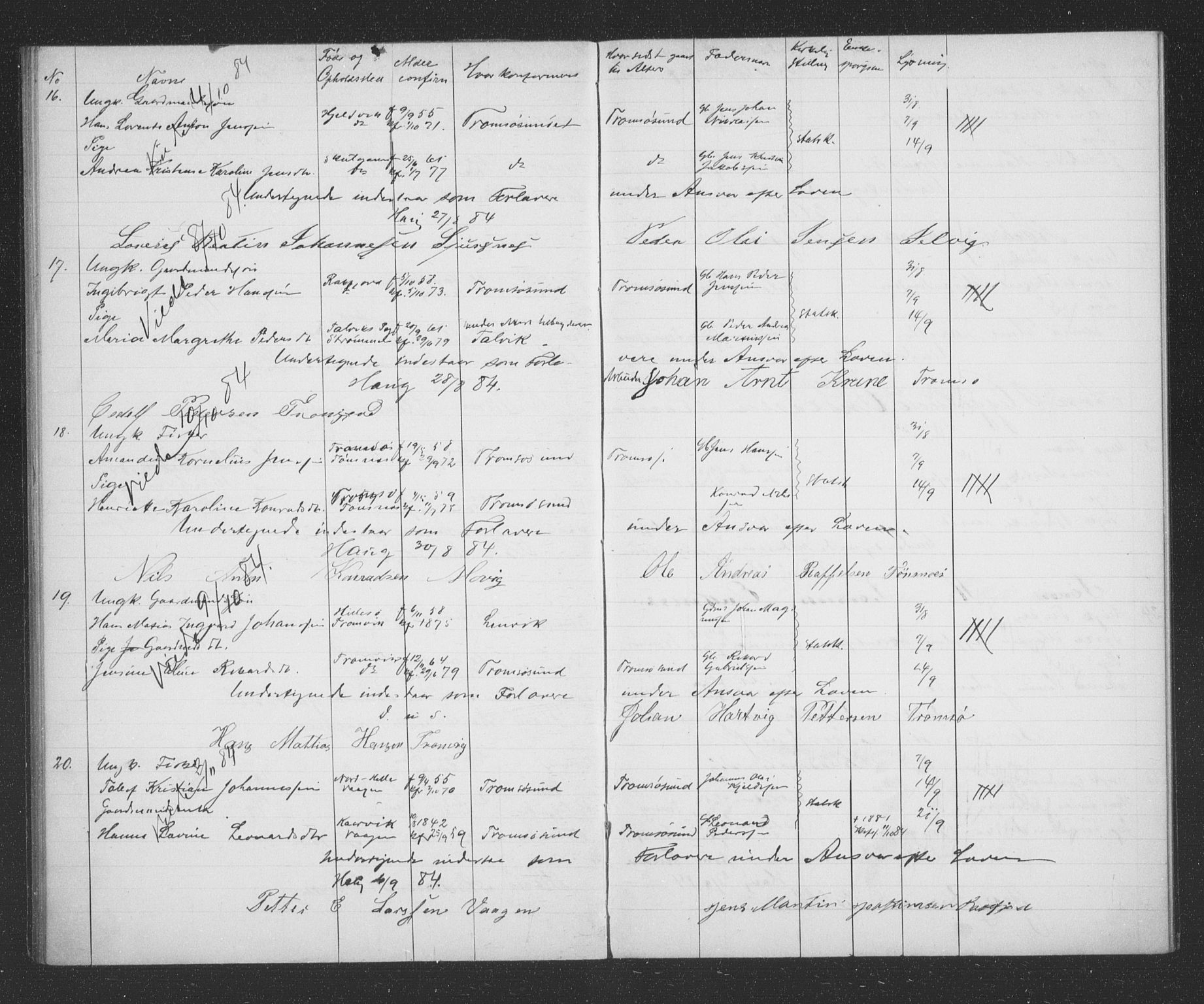 Tromsøysund sokneprestkontor, AV/SATØ-S-1304/H/Hc/L0056: Banns register no. 56, 1880-1887