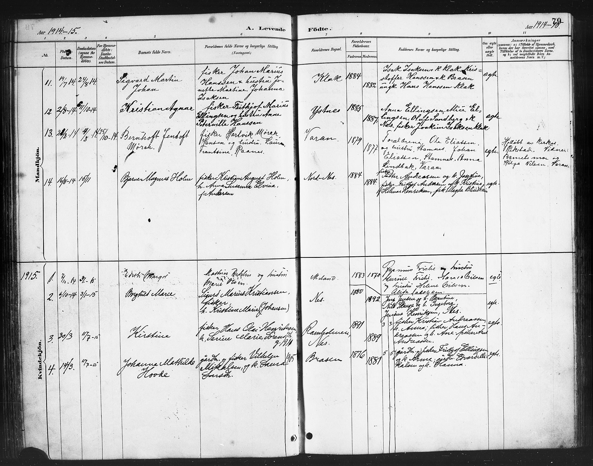 Ministerialprotokoller, klokkerbøker og fødselsregistre - Nordland, AV/SAT-A-1459/808/L0131: Parish register (copy) no. 808C02, 1879-1919, p. 79